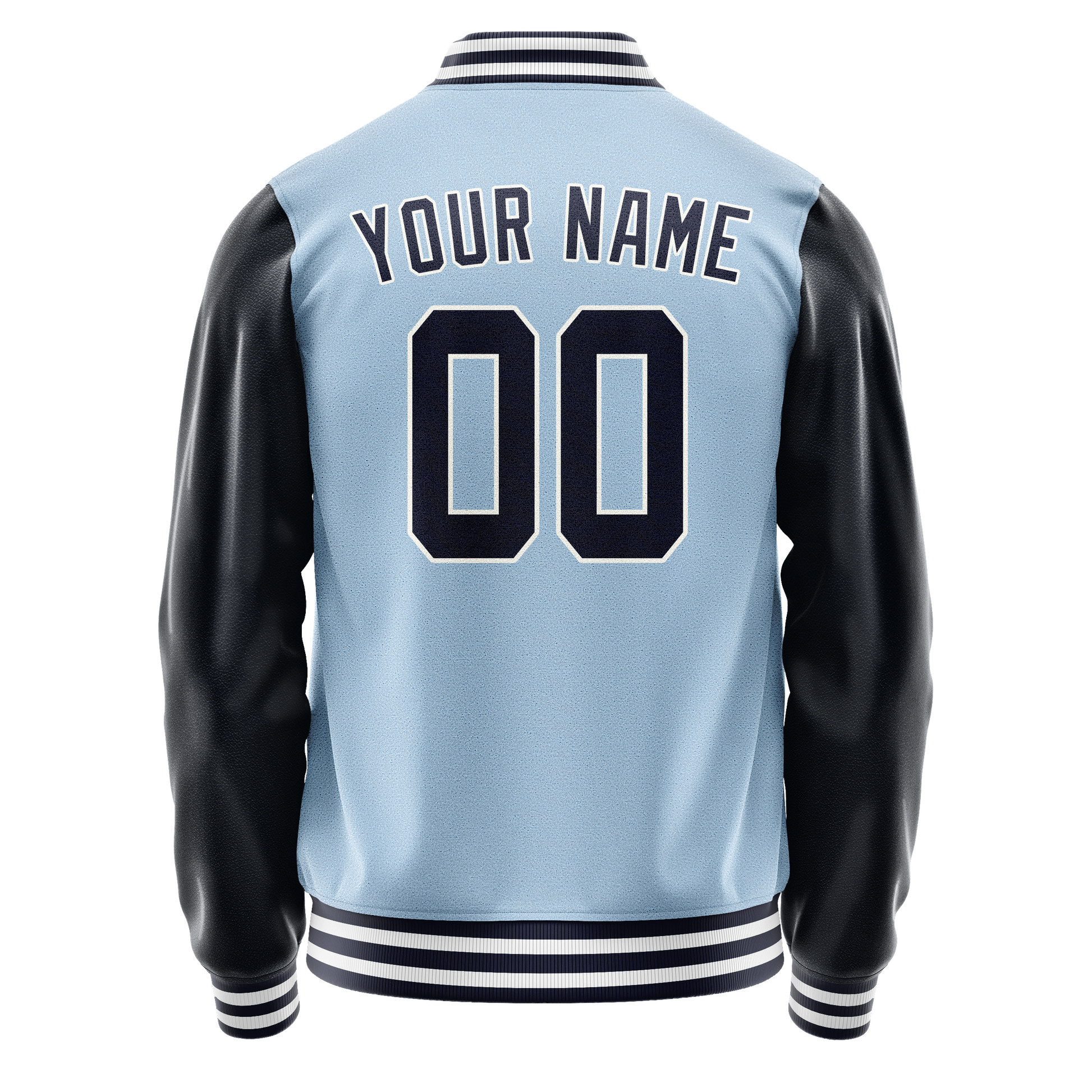 Custom Light-Blue Navy Solid Color Varsity Letterman Jacket JA02240617JC251