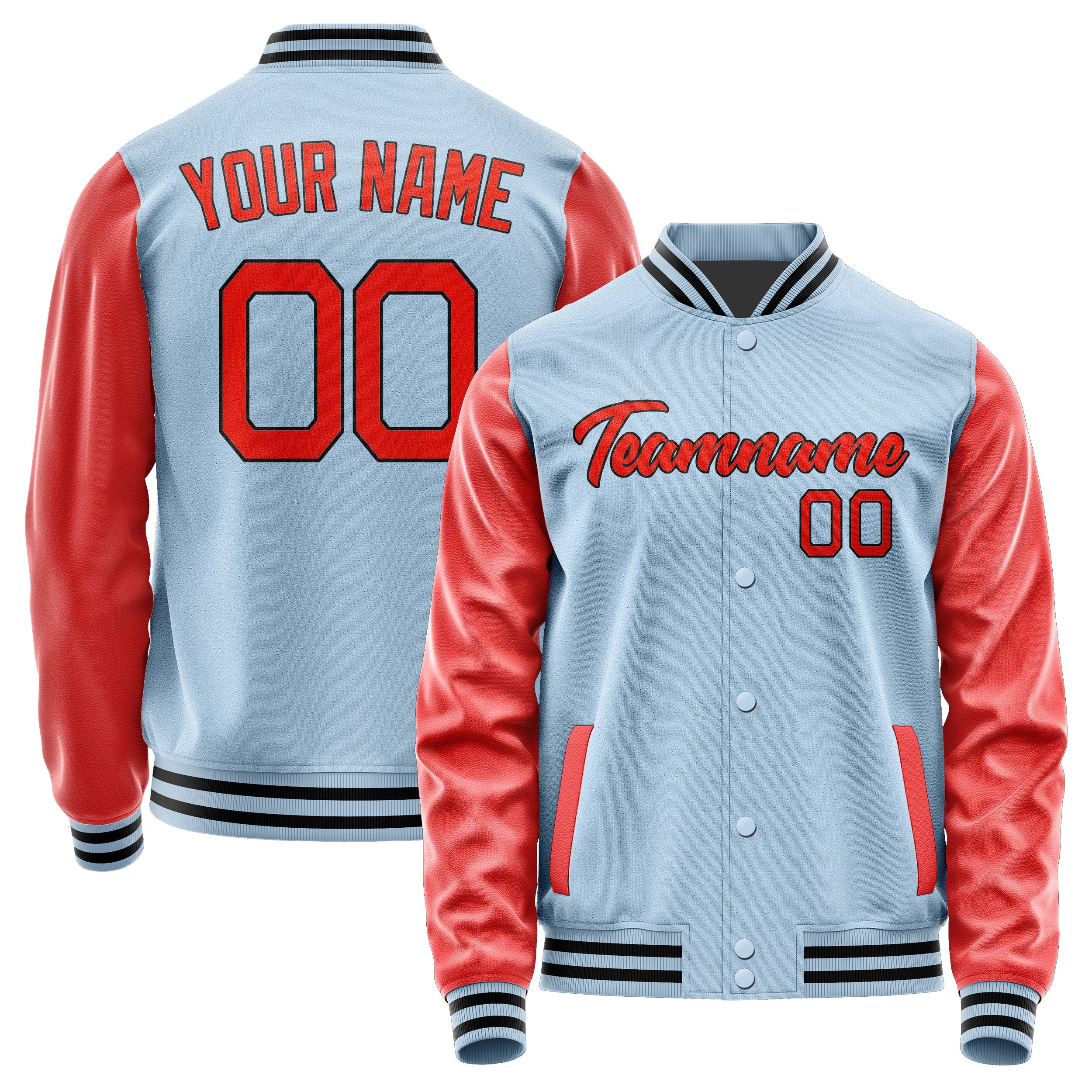 Custom Light Blue Orange Red Jacket JA0808120817B21712