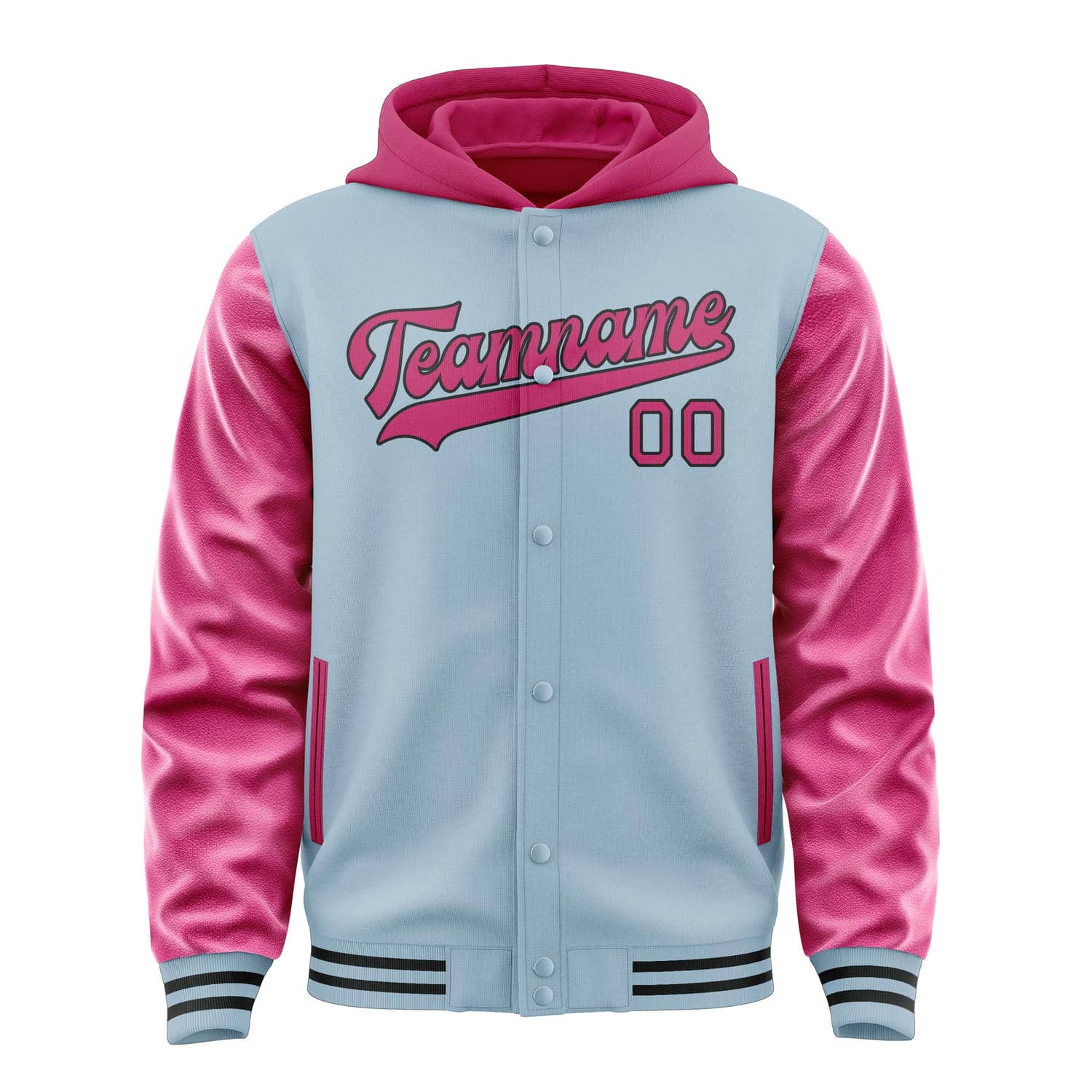 Custom Light Blue Pink Jacket