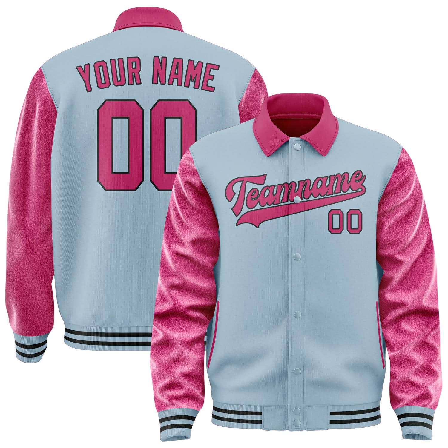 Custom Light Blue Pink Jacket