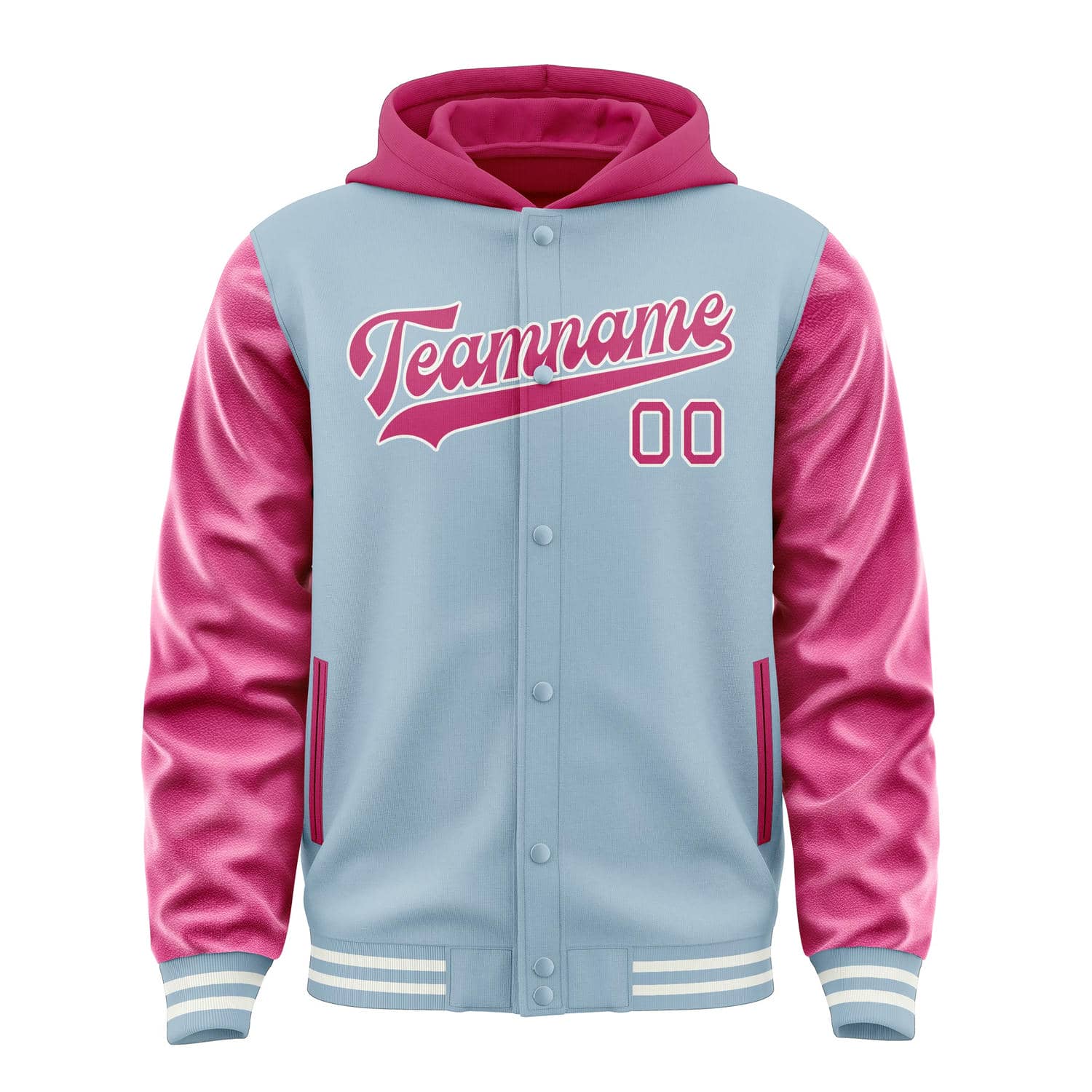 Custom Light Blue Pink Jacket