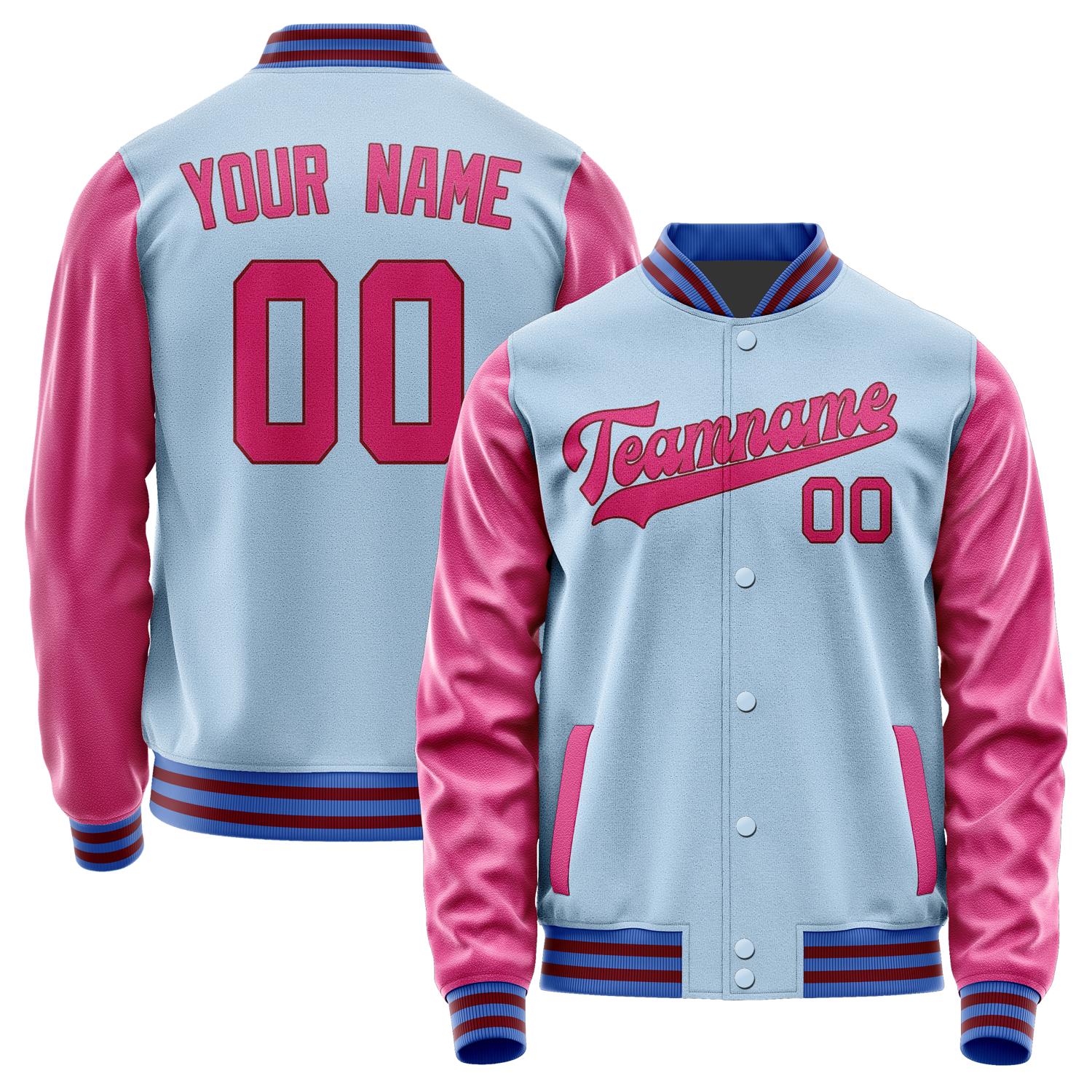 Custom Light Blue Pink Jacket JA0808130915B31513