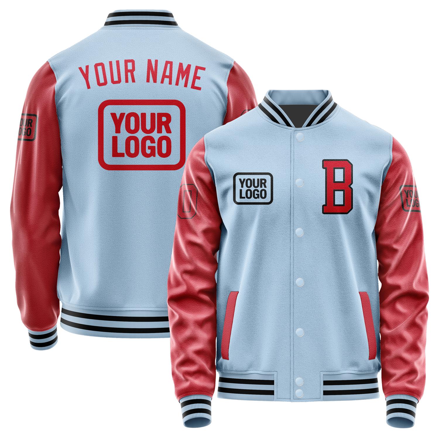 Custom Light Blue Red Jacket JA080814081717141417