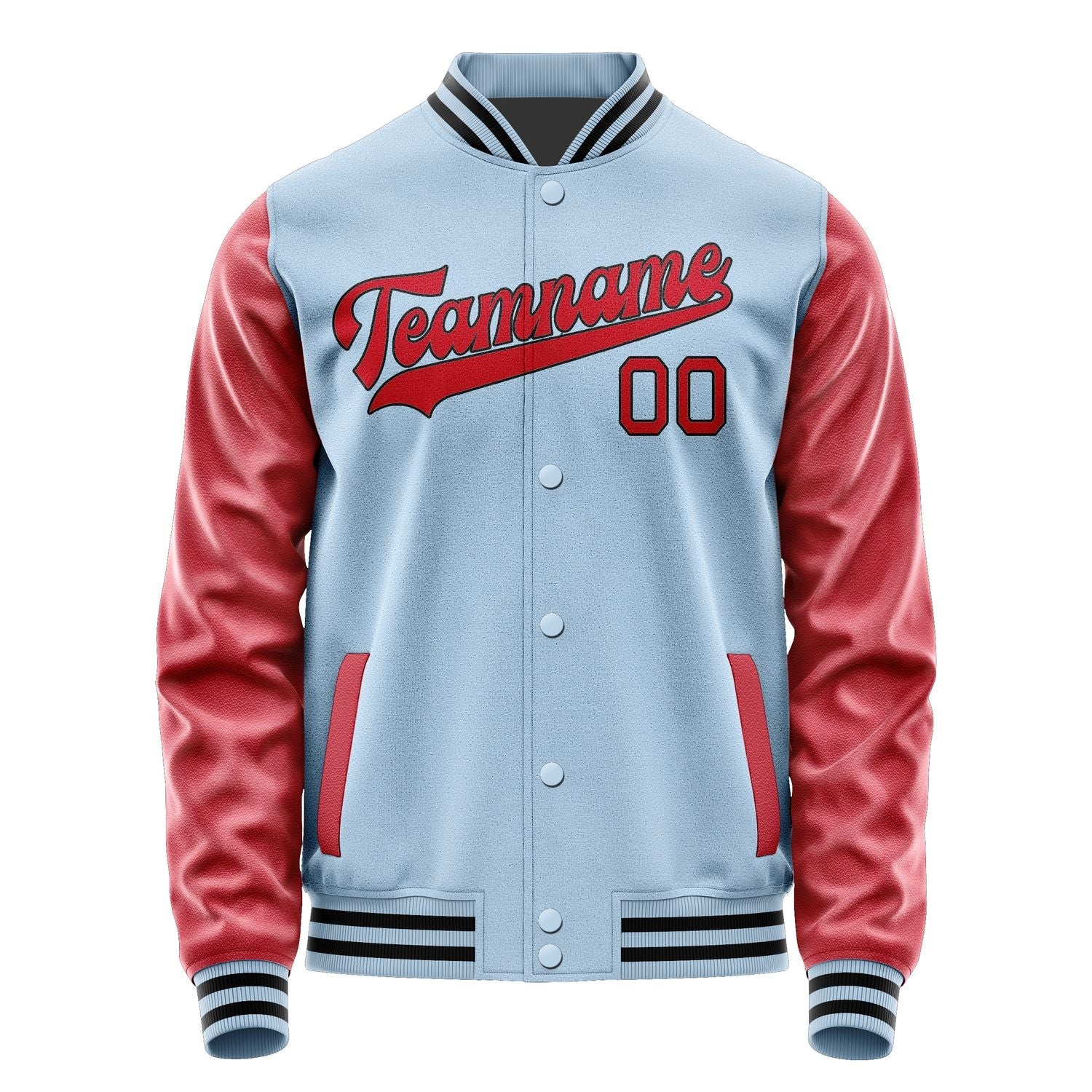 Custom Light Blue Red Jacket JA0808140817B31714