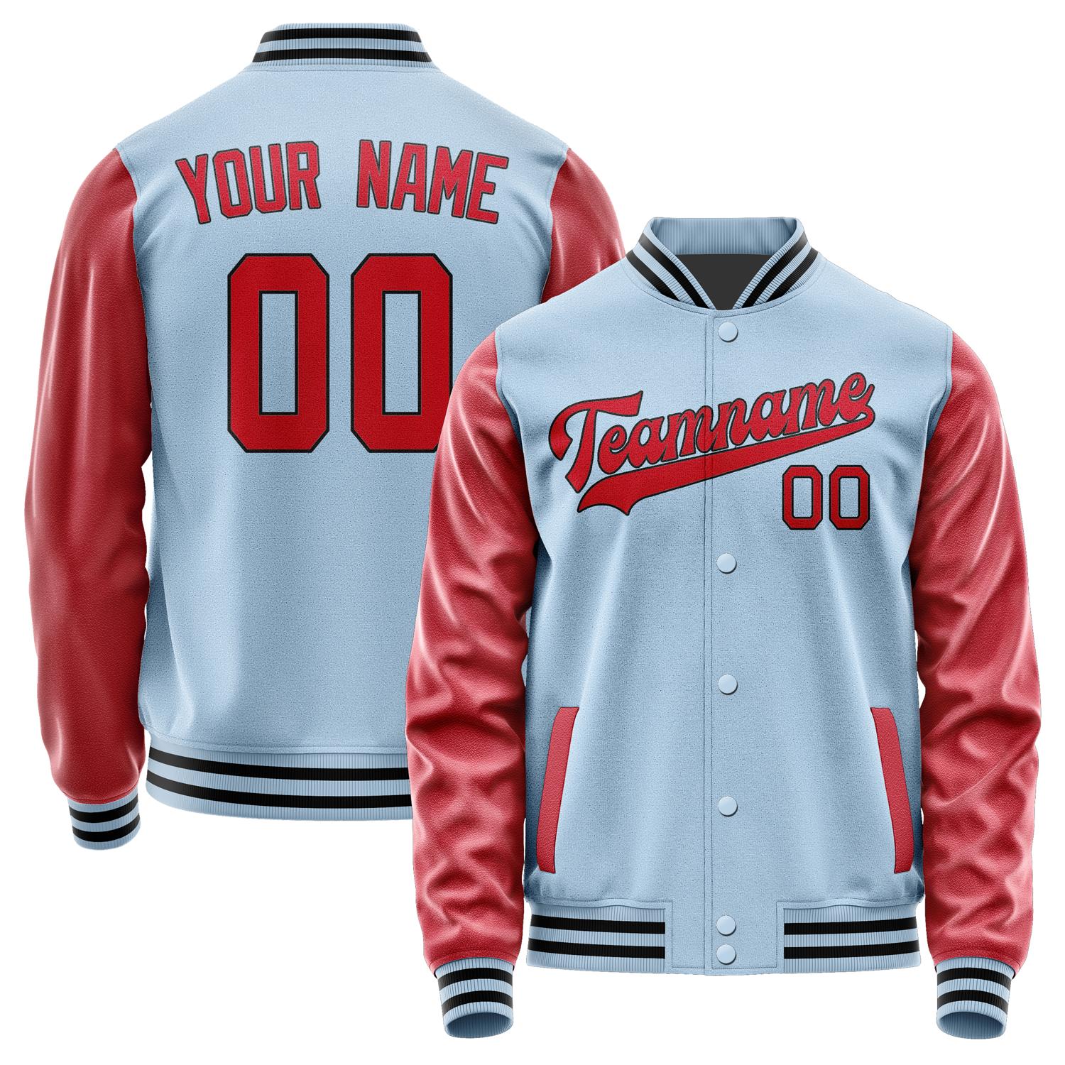 Custom Light Blue Red Jacket JA0808140817B31714