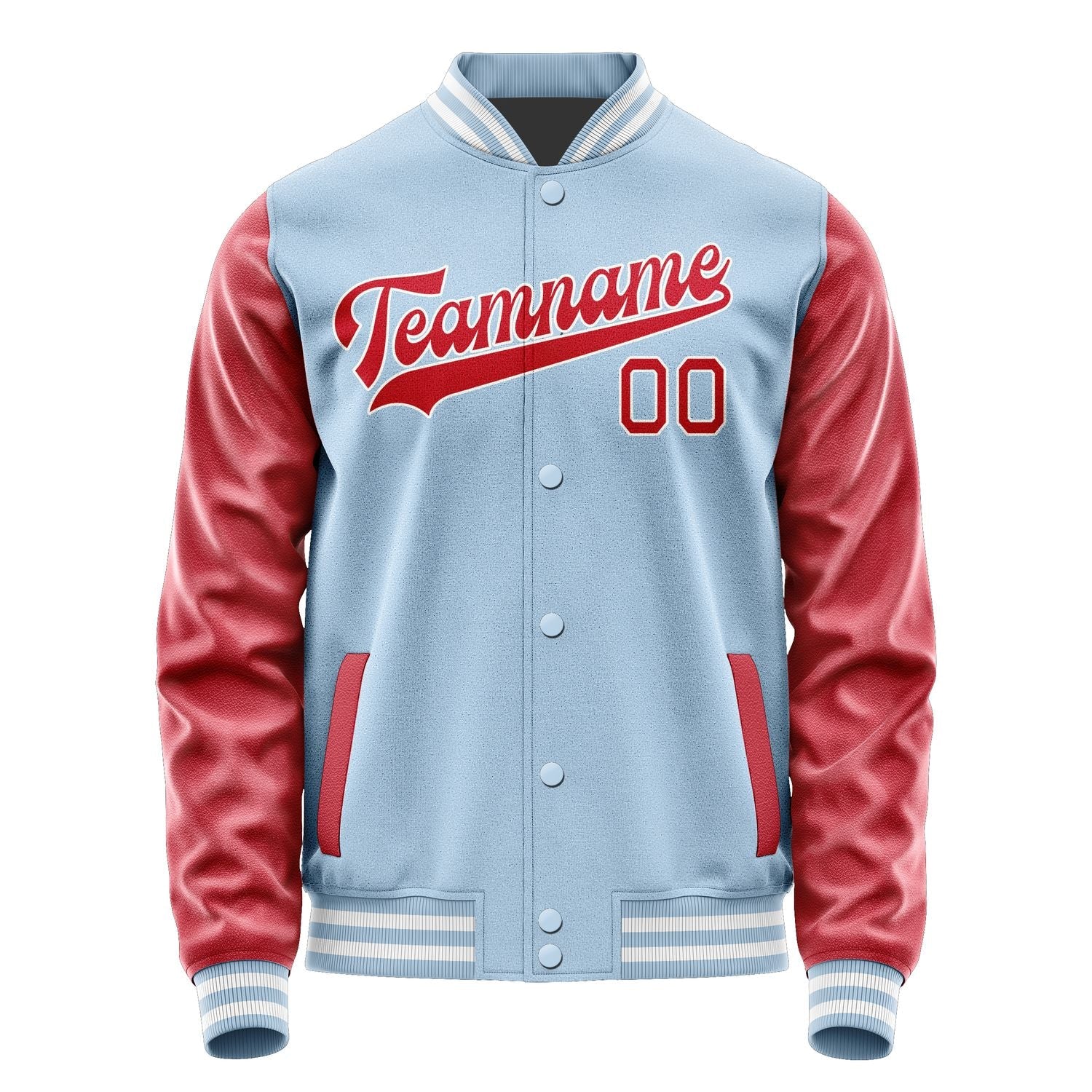 Custom Light Blue Red Jacket JA0808140818B31814