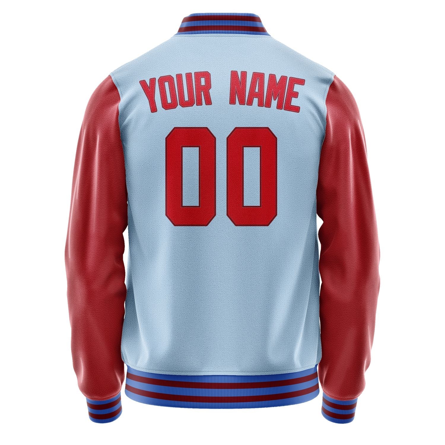 Custom Light Blue Red Jacket JA0808140915B31514