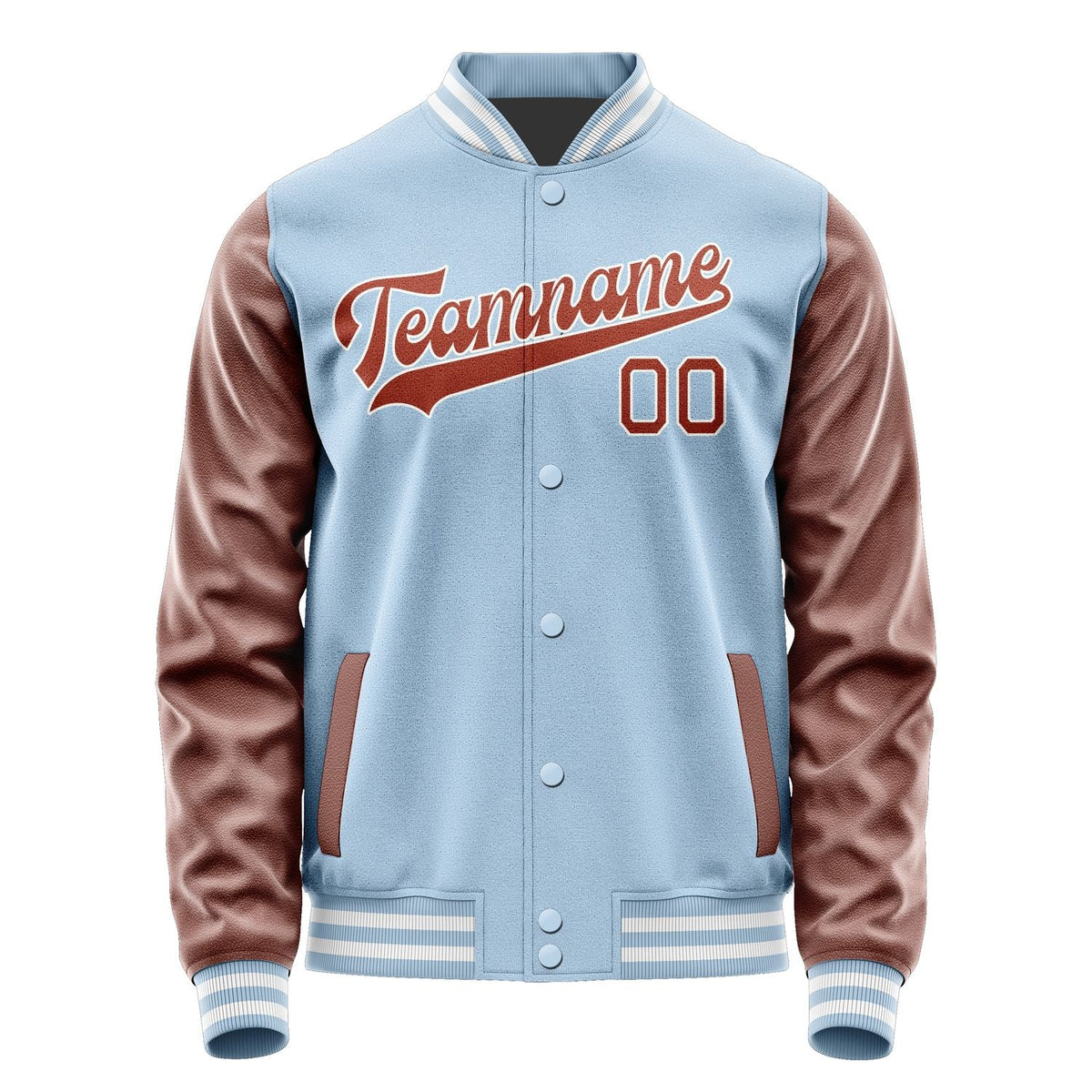 Custom Light Blue Coral Red Jacket JA0808160818B31816