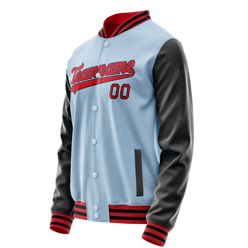 Custom Light-Blue Crimson Solid Color Varsity Letterman Jacket JA02240617JC257
