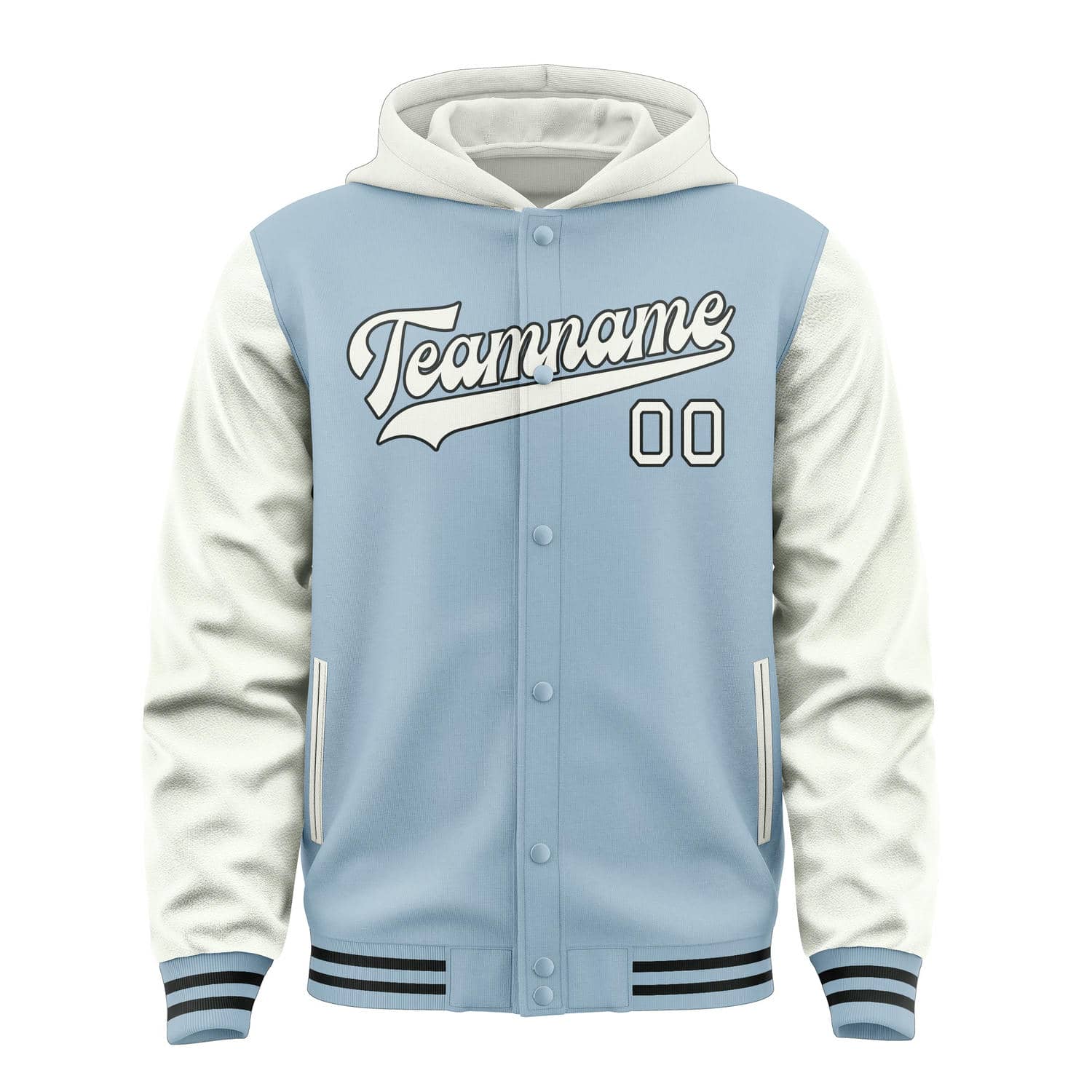 Custom Light Blue White Jacket