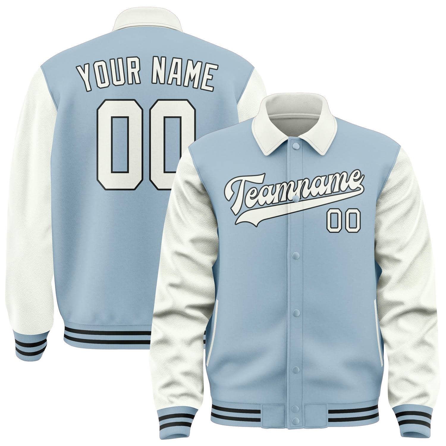 Custom Light Blue White Jacket