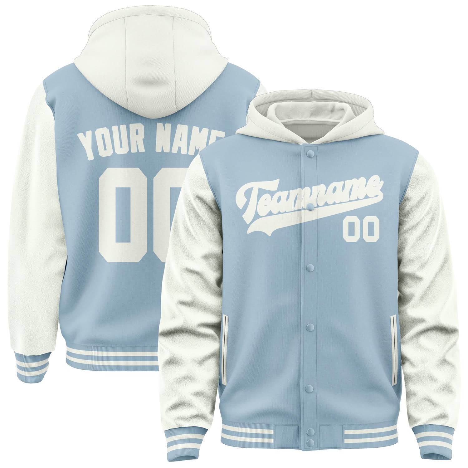 Custom Light Blue White Jacket