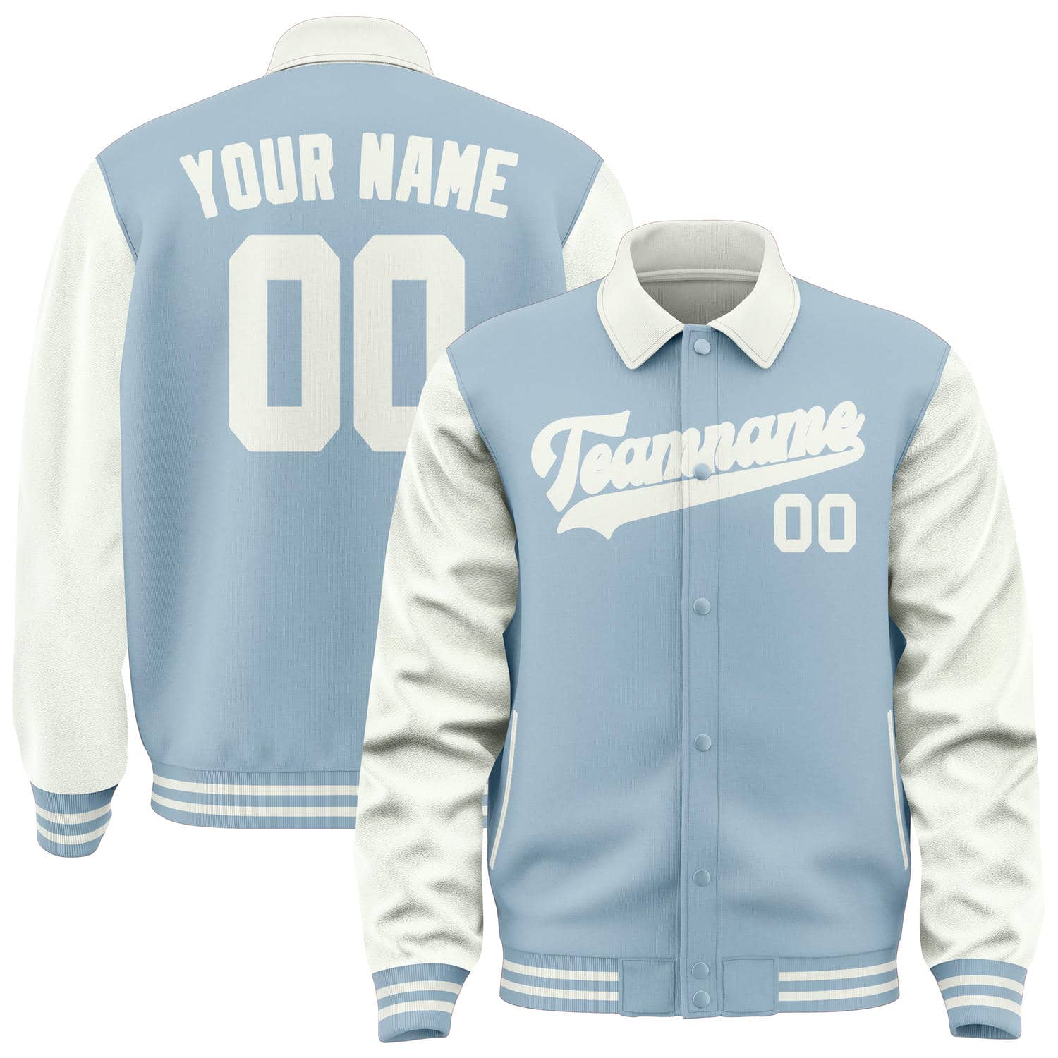 Custom Light Blue White Jacket