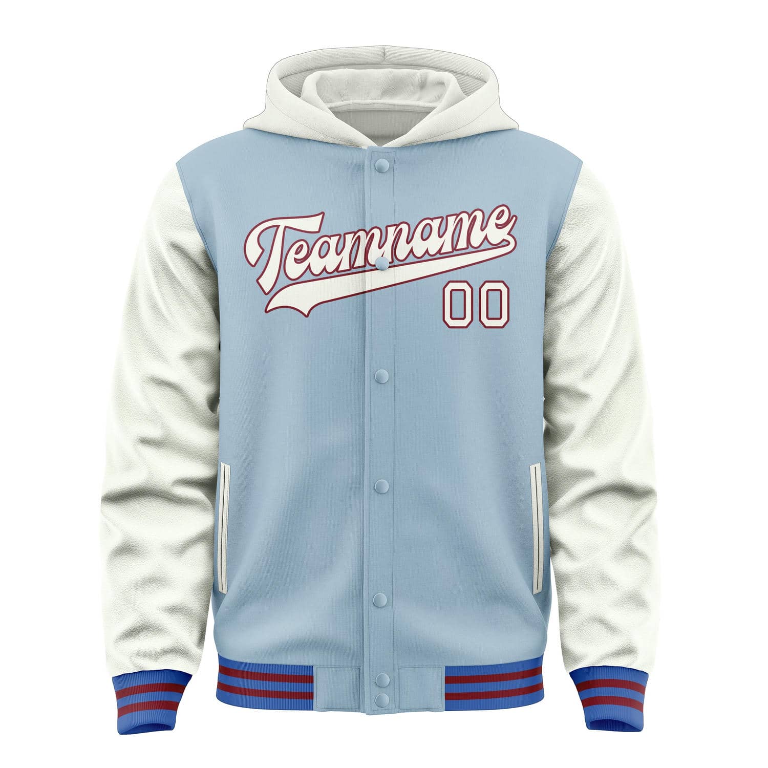 Custom Light Blue White Jacket