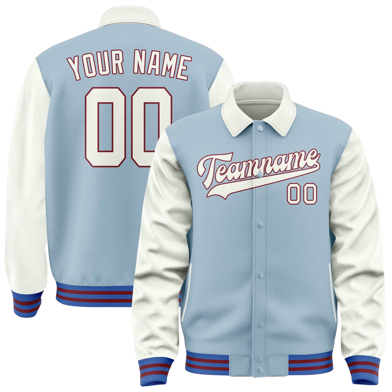 Custom Light Blue White Jacket