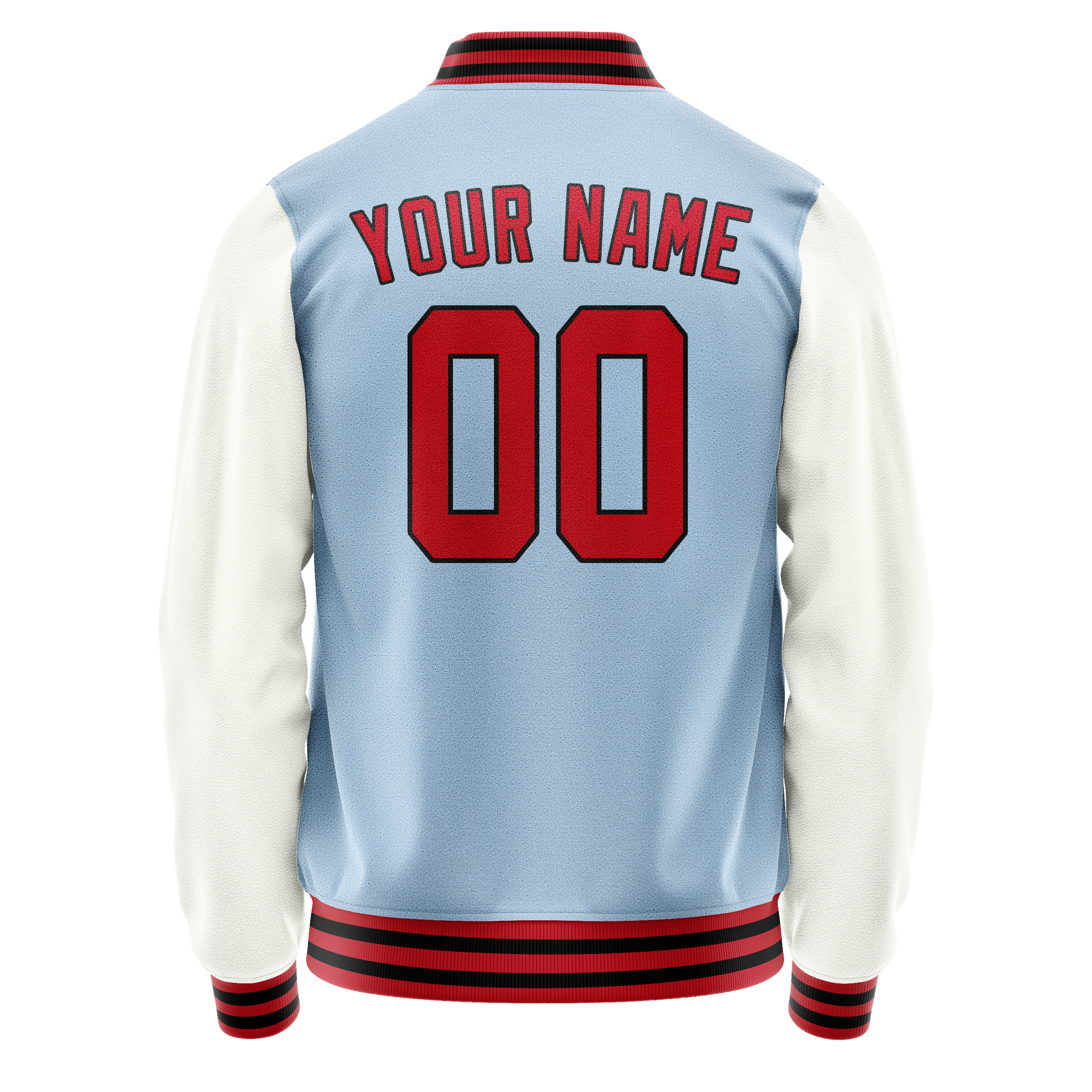 Custom Light-Blue White Solid Color Varsity Letterman Jacket JA02240617JC246