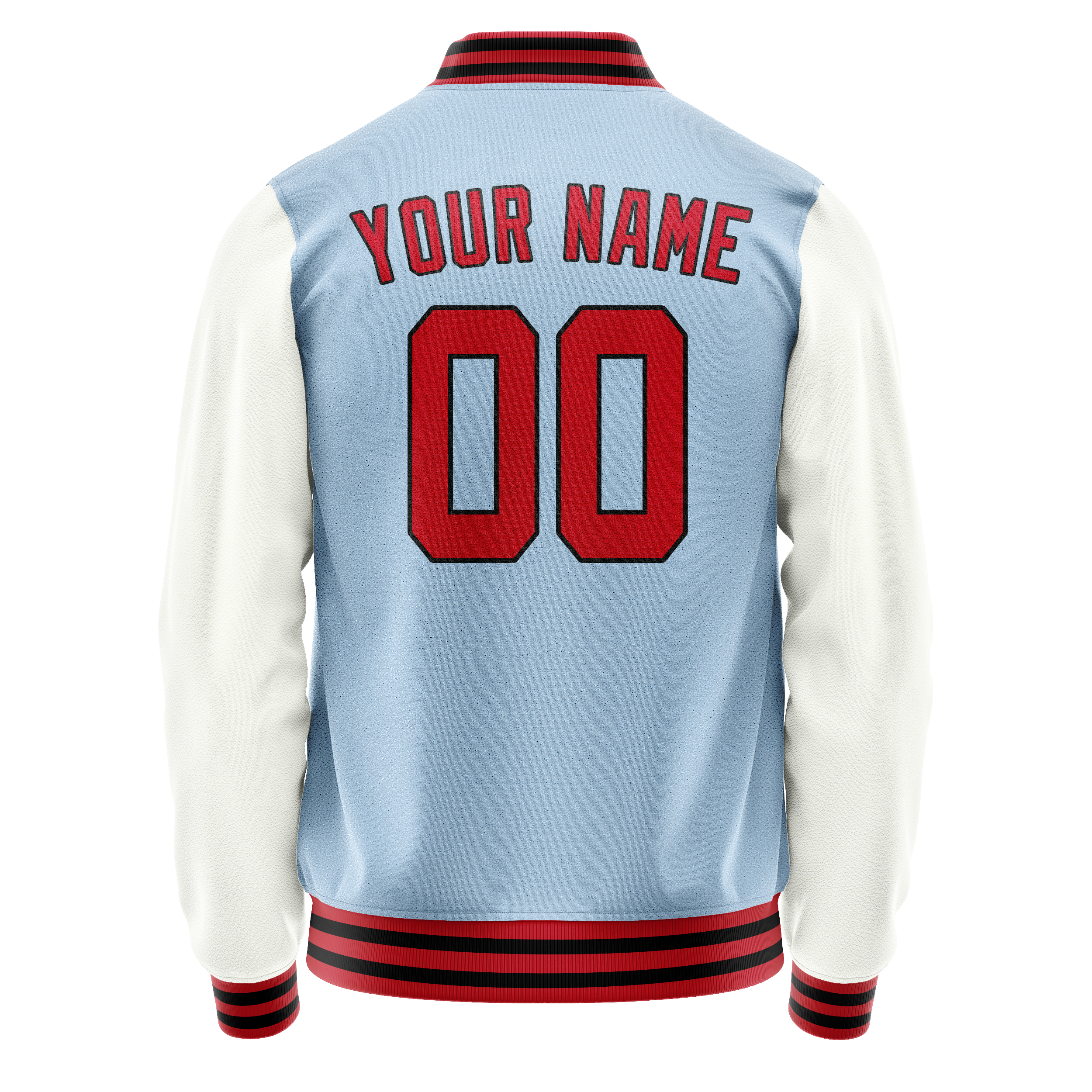 Custom Light-Blue White Solid Color Varsity Letterman Jacket JA02240617JC246