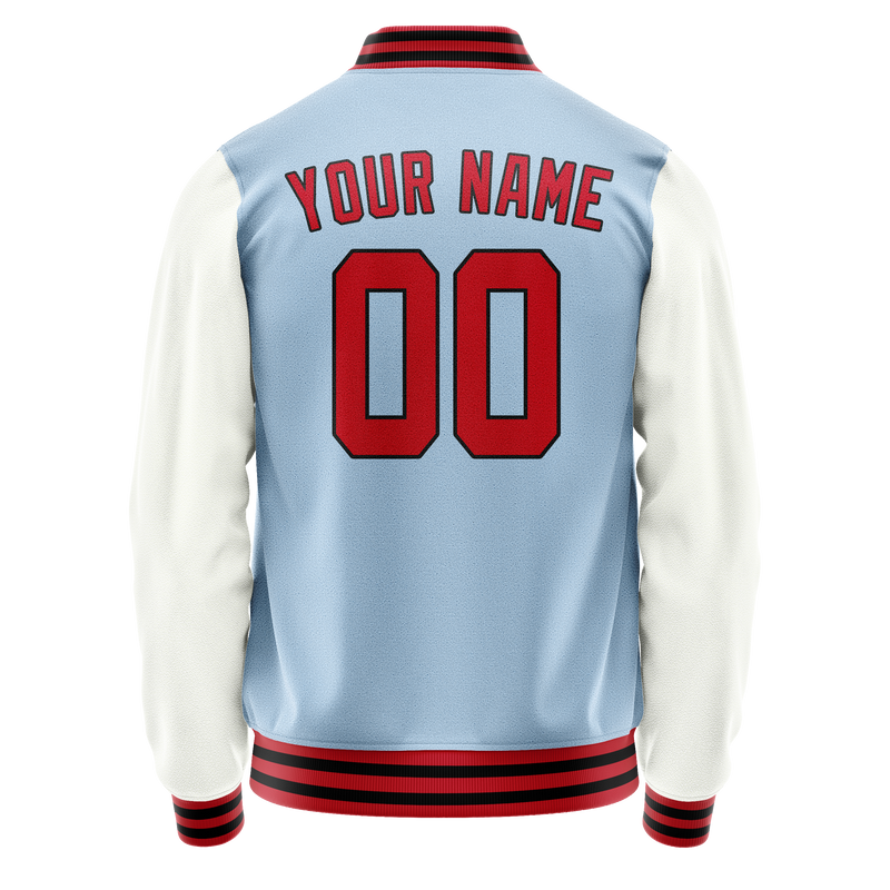 Custom Light-Blue White Solid Color Varsity Letterman Jacket JA02240617JC246
