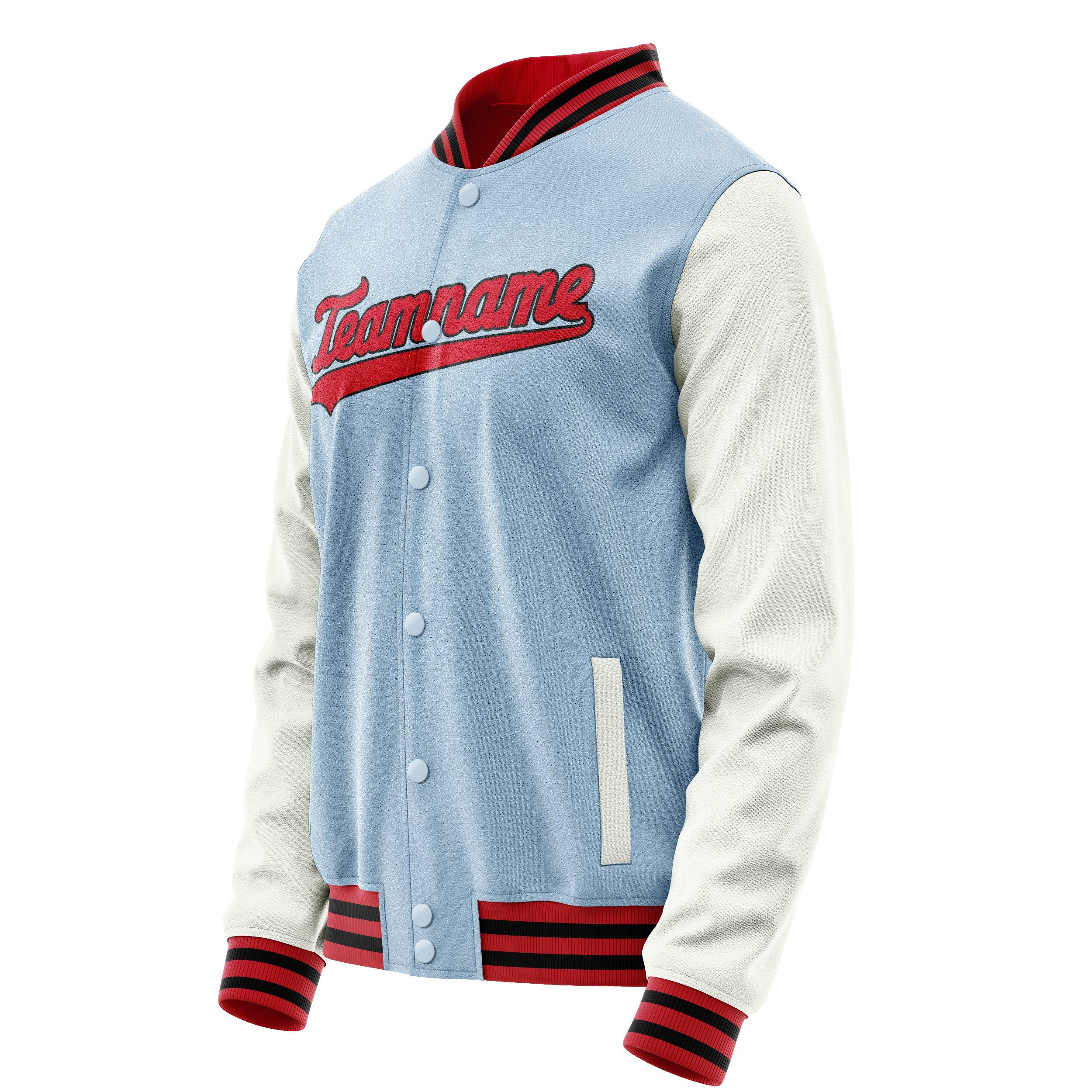 Custom Light-Blue White Solid Color Varsity Letterman Jacket JA02240617JC246