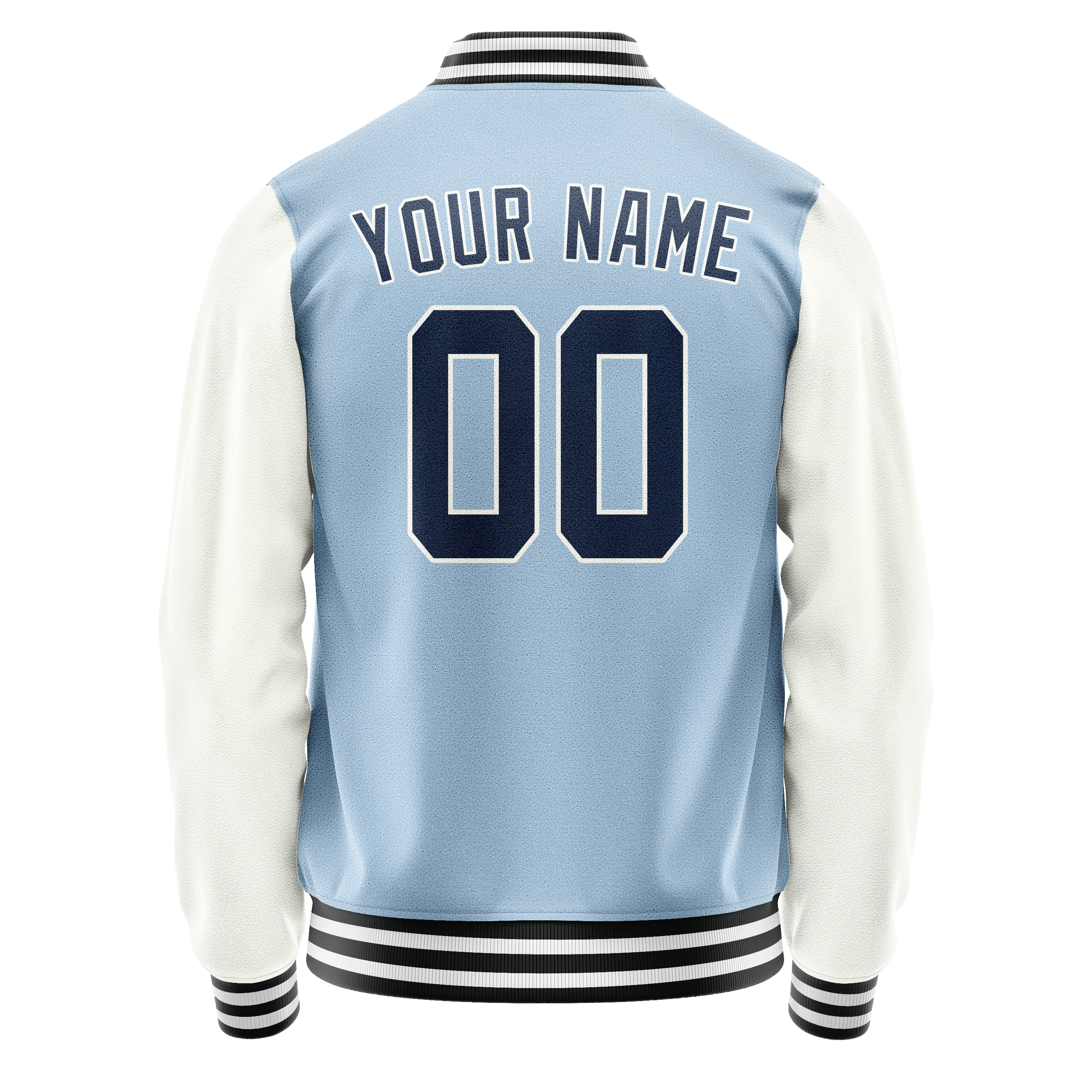 Custom Light-Blue Navy Solid Color Varsity Letterman Jacket JA02240617JC249