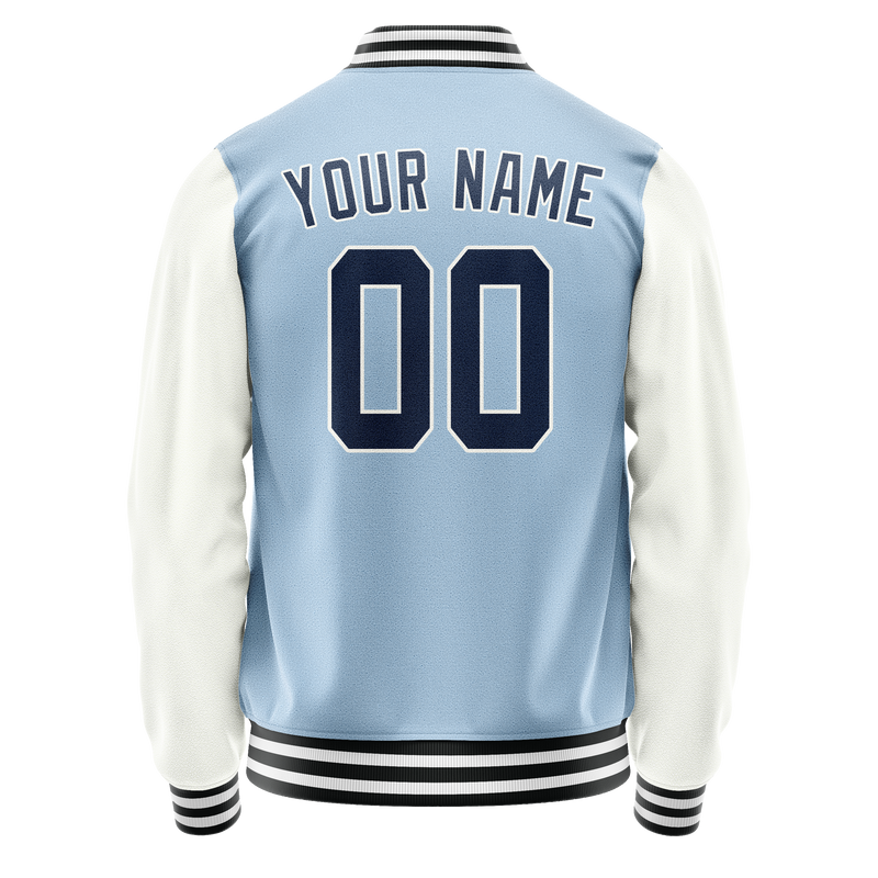 Custom Light-Blue Navy Solid Color Varsity Letterman Jacket JA02240617JC249