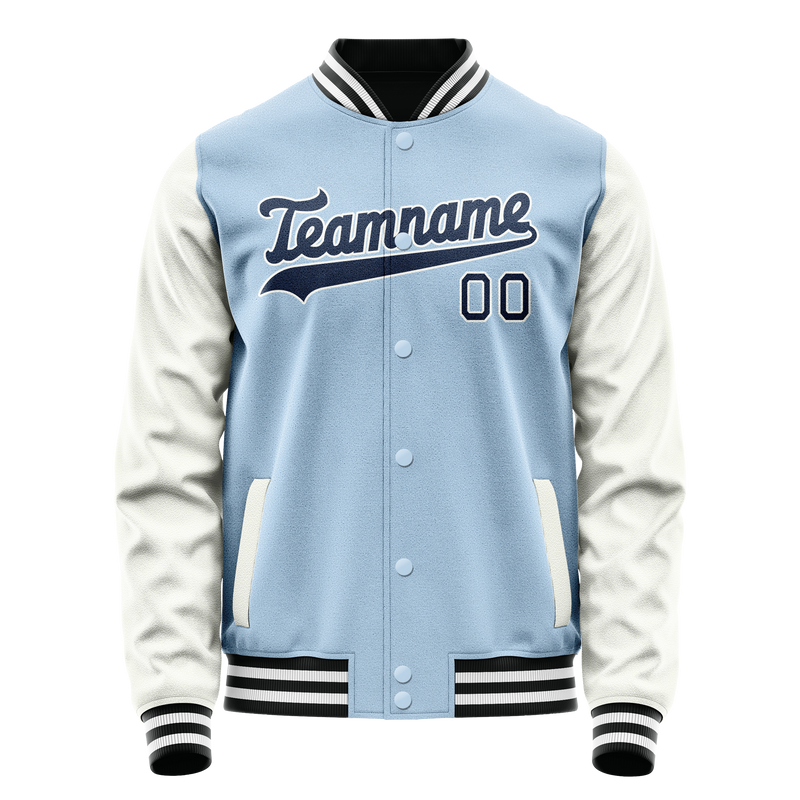 Custom Light-Blue Navy Solid Color Varsity Letterman Jacket JA02240617JC249