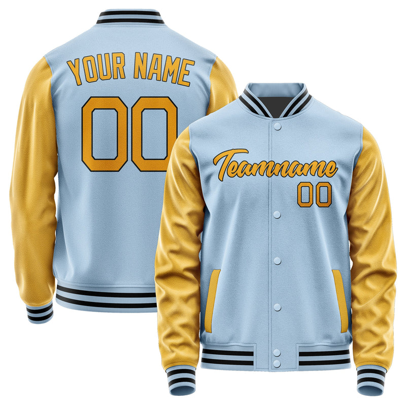 Custom Light Blue Yellow Jacket JA0808190817B21719