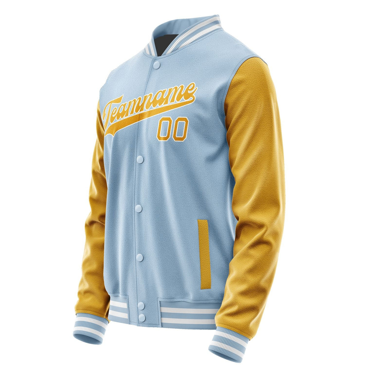 Custom Light Blue Yellow Jacket JA0808190818B31819
