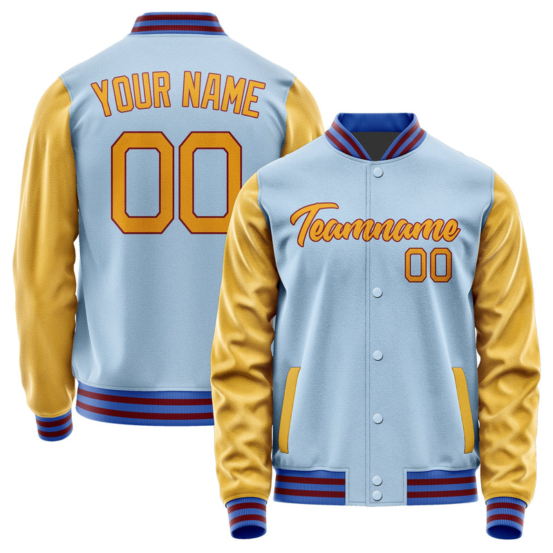 Custom Light Blue Yellow Jacket JA0808190915B21519