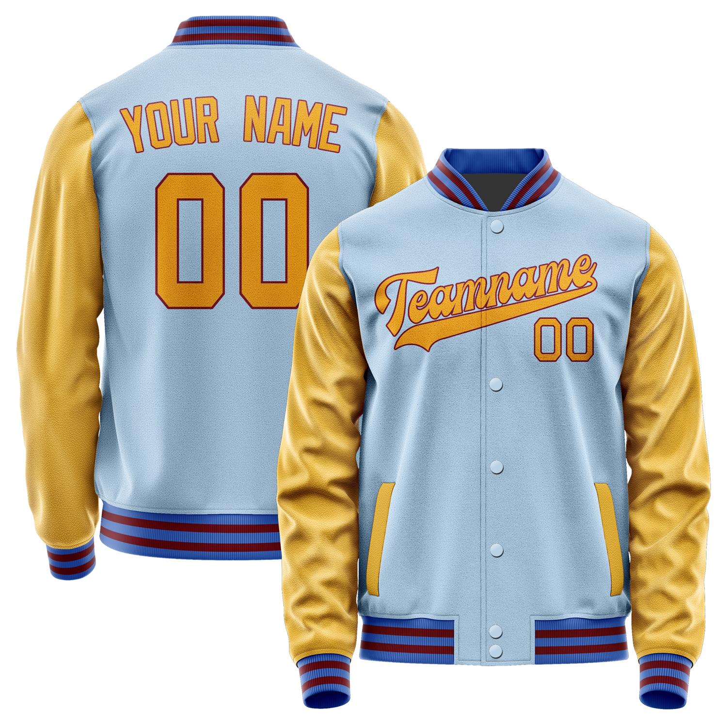 Custom Light Blue Yellow Jacket JA0808190915B31519