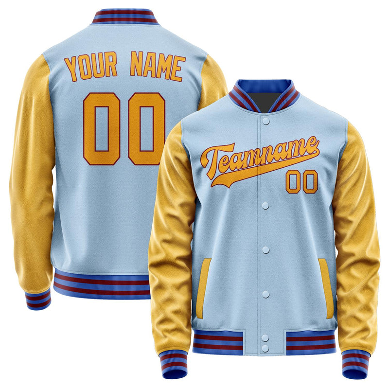 Custom Light Blue Yellow Jacket JA0808190915B31519