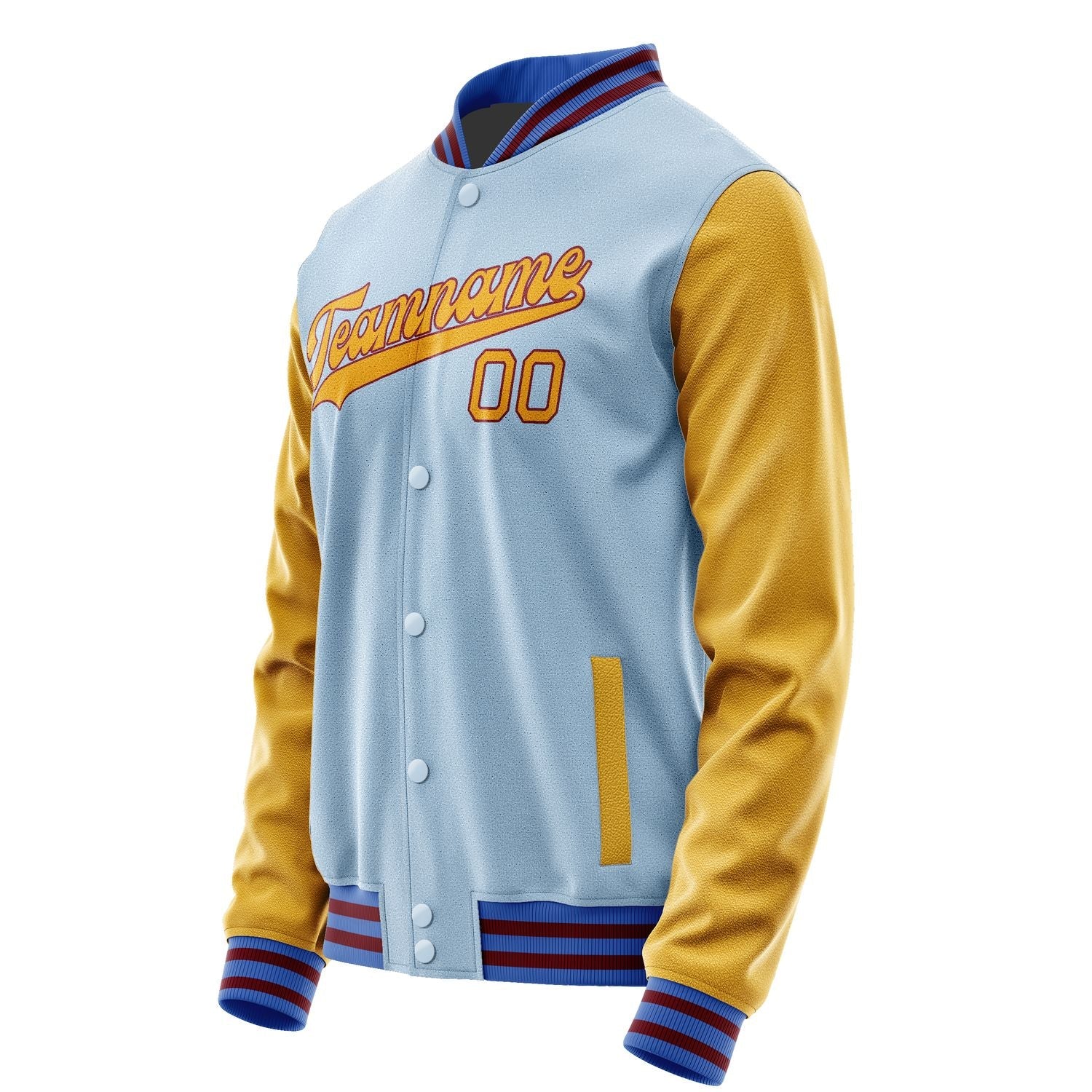 Custom Light Blue Yellow Jacket JA0808190915B31519