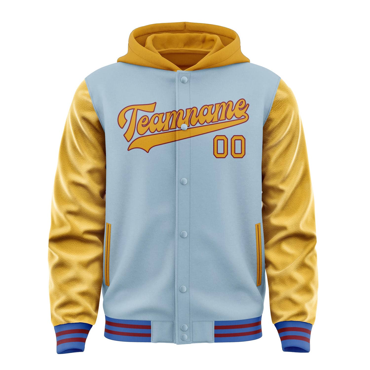 Custom Light Blue Yellow Jacket