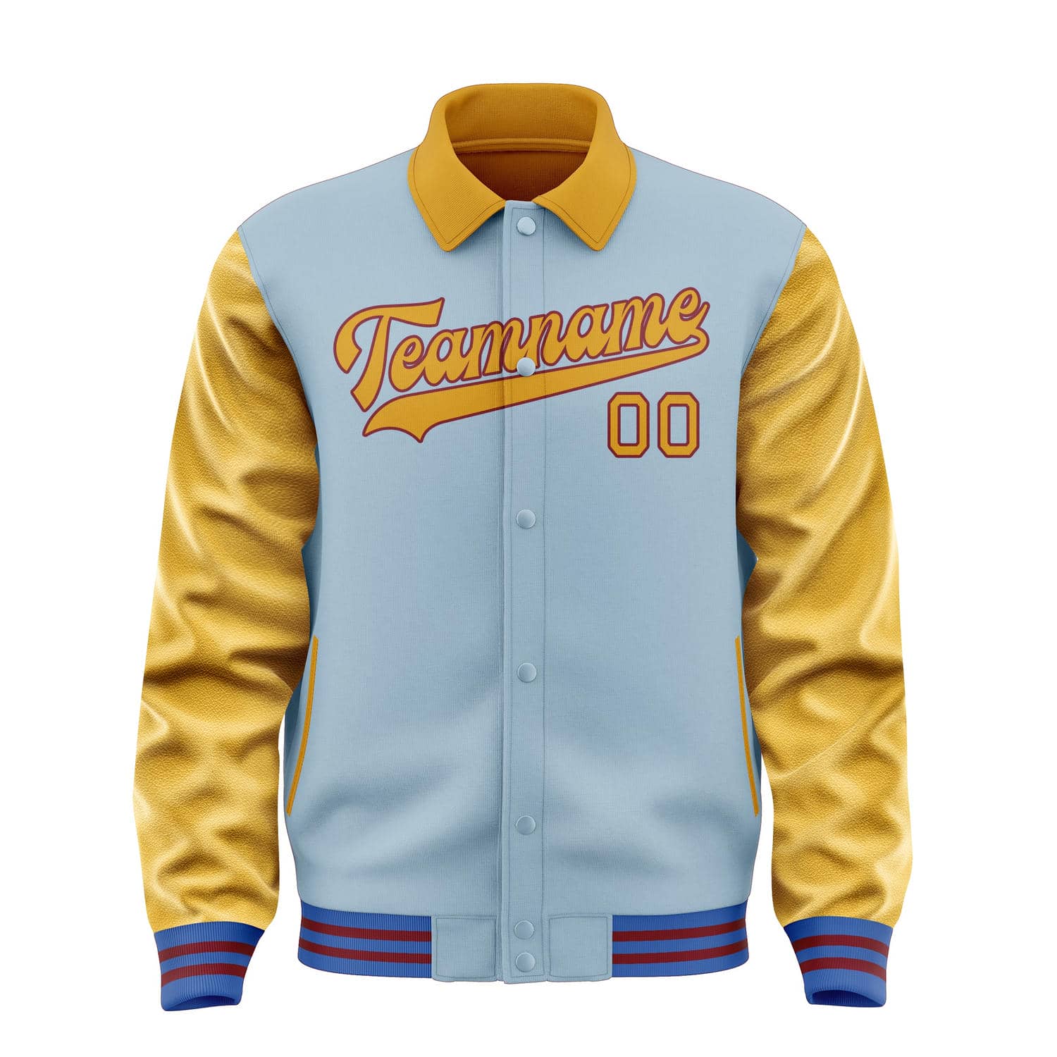 Custom Light Blue Yellow Jacket