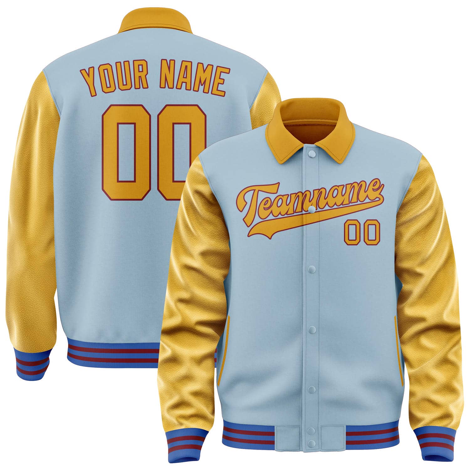 Custom Light Blue Yellow Jacket