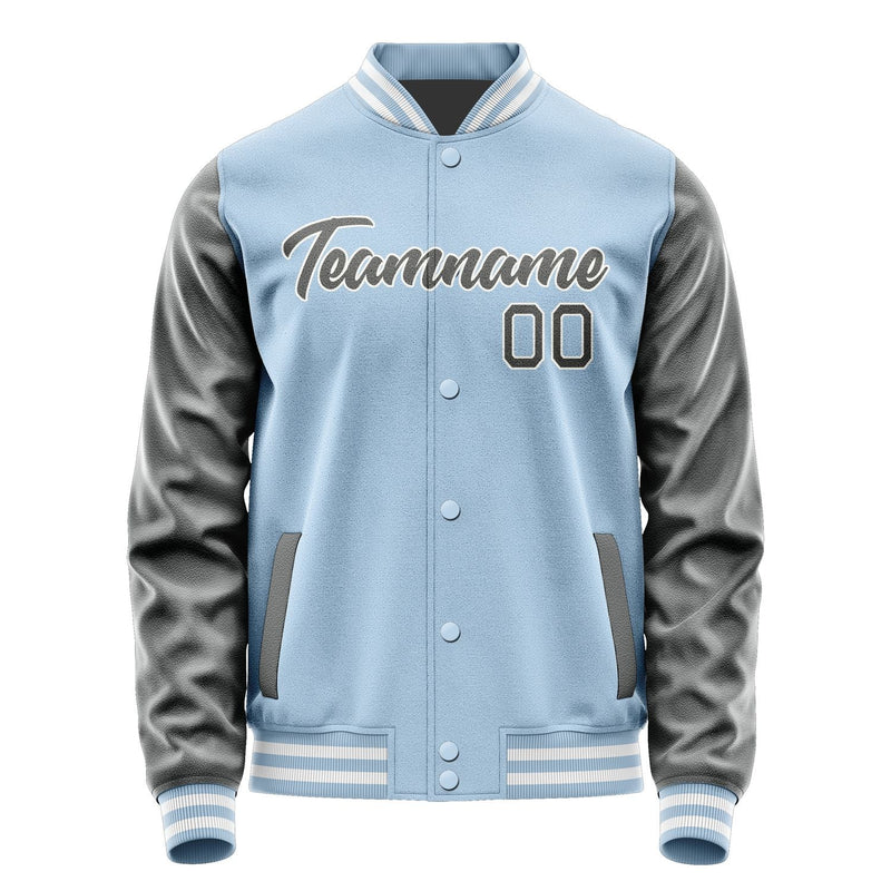 Custom Light Blue Dark Grey Jacket JA0808200818B21820