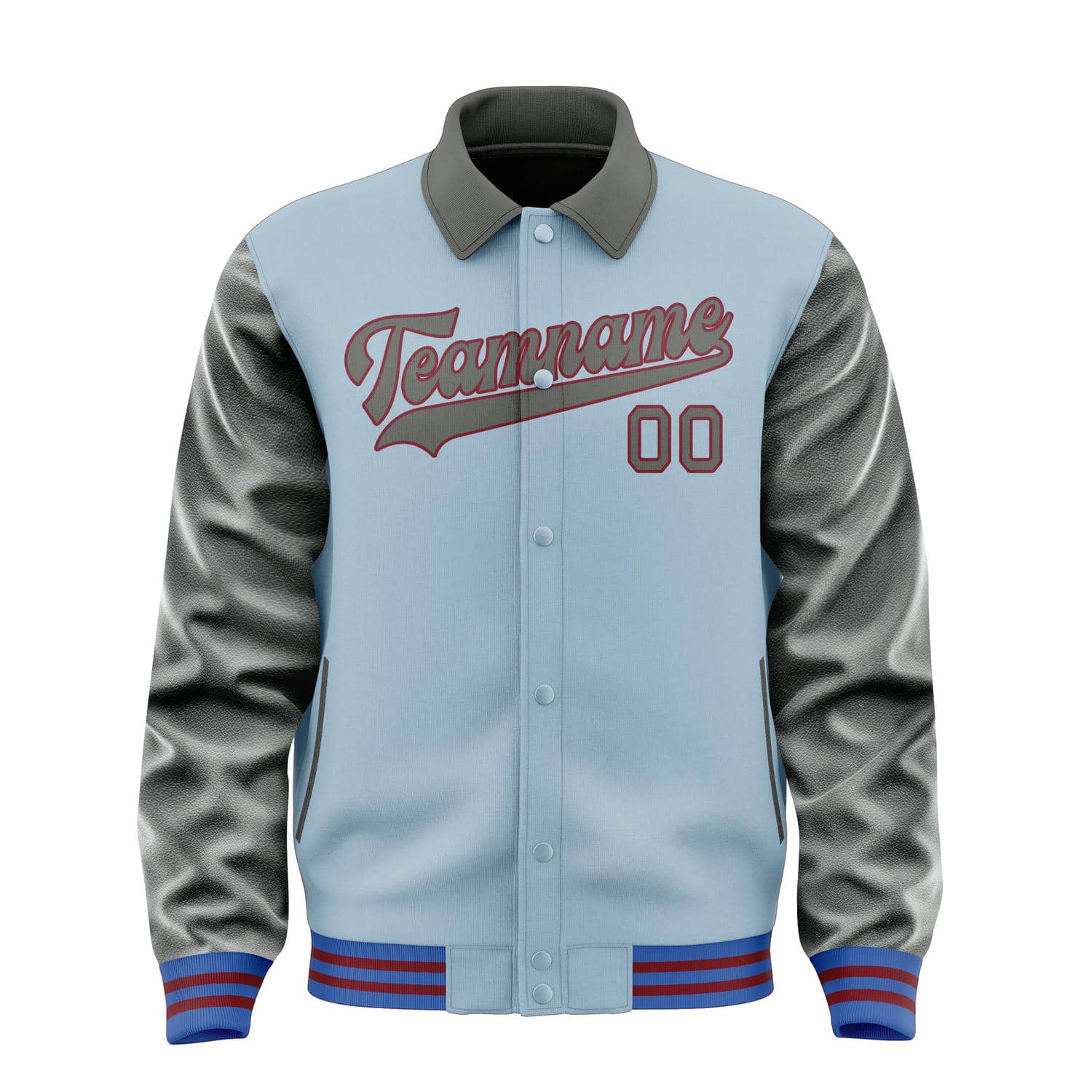 Custom Light Blue Dark Grey Jacket
