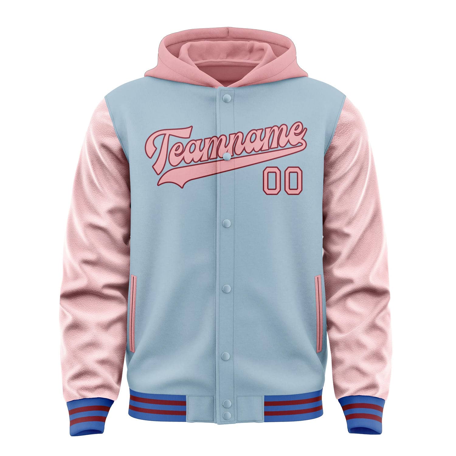 Custom Light Blue Light Pink Jacket