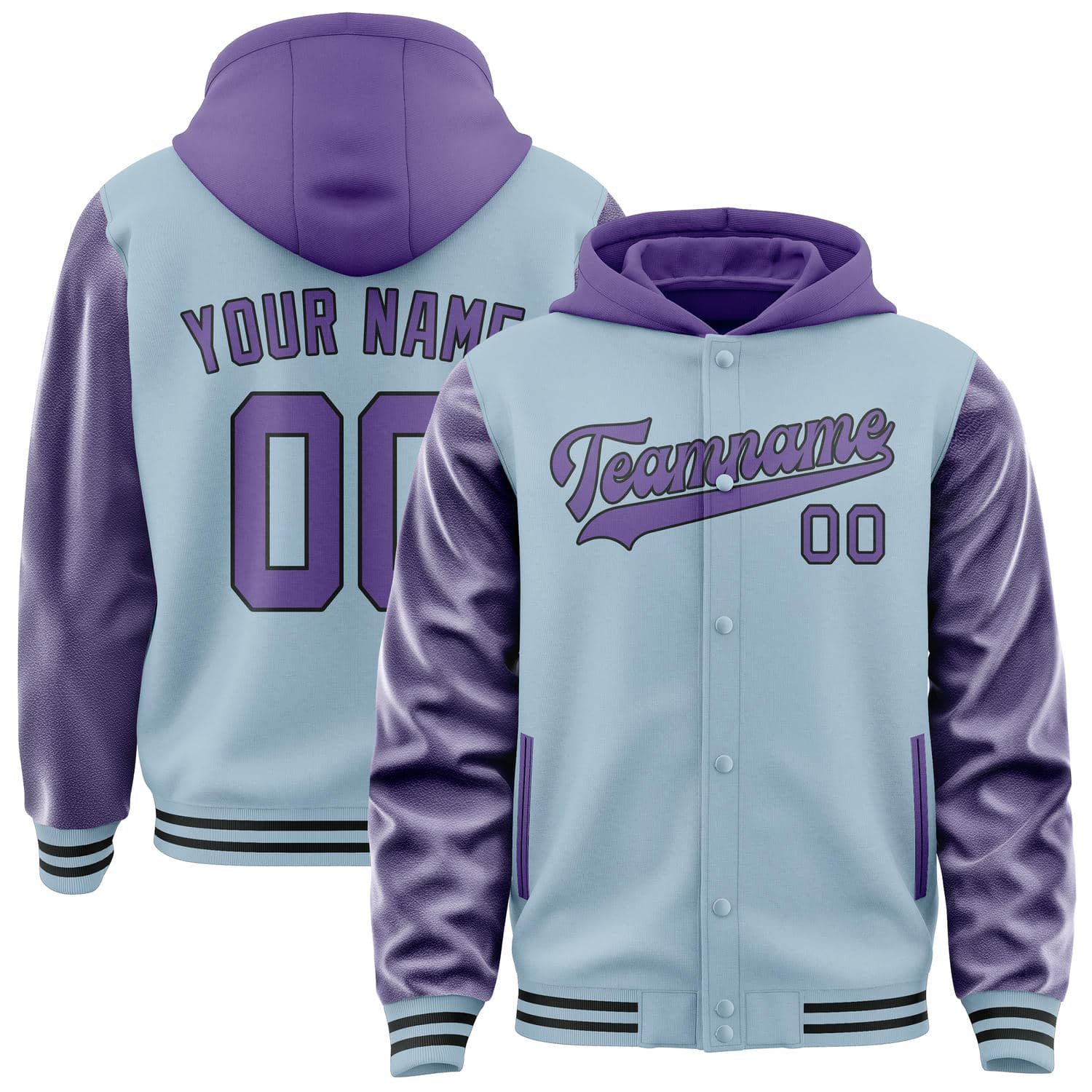 Custom Light Blue Light Purple Jacket