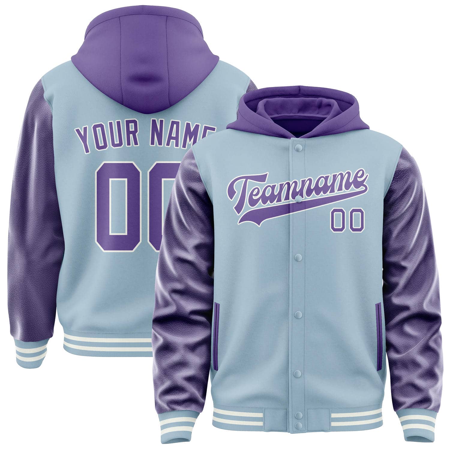 Custom Light Blue Light Purple Jacket