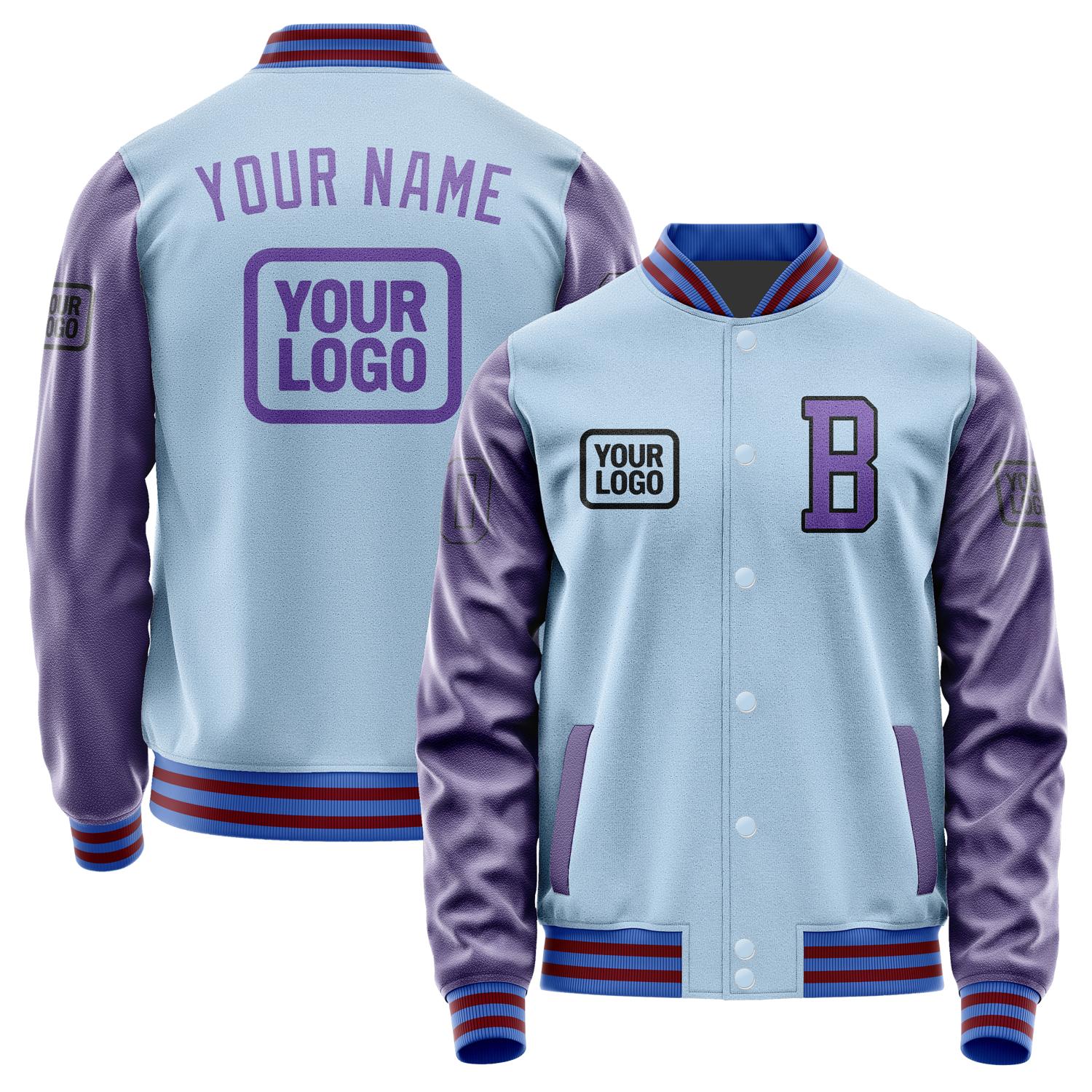 Custom Light Blue Light Purple Jacket JA080823091517232317