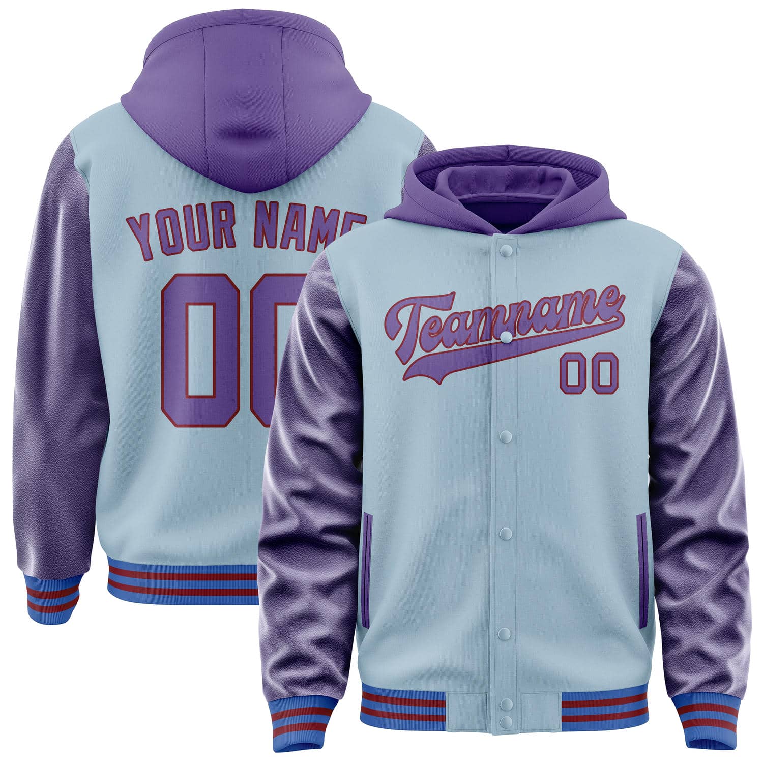 Custom Light Blue Light Purple Jacket