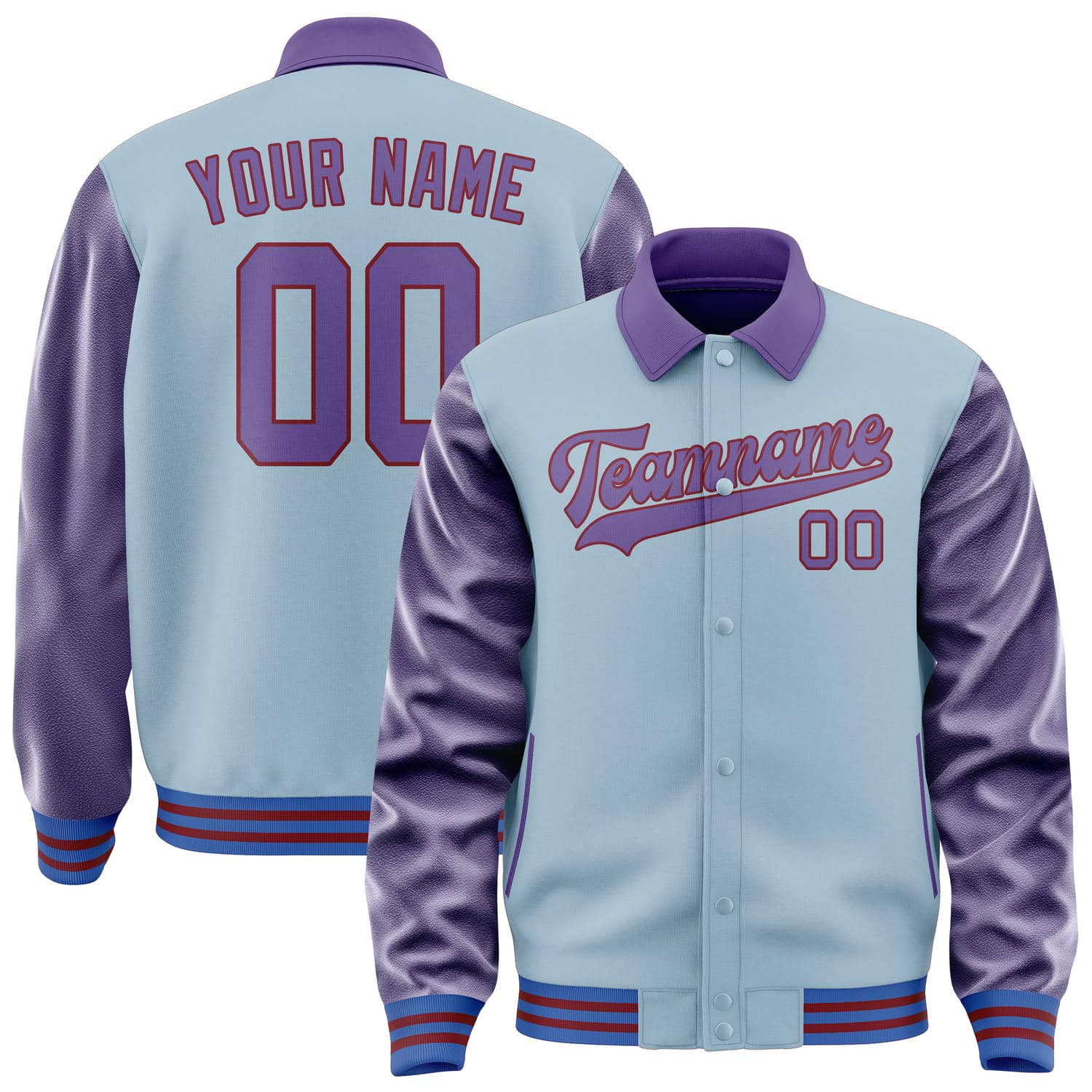 Custom Light Blue Light Purple Jacket