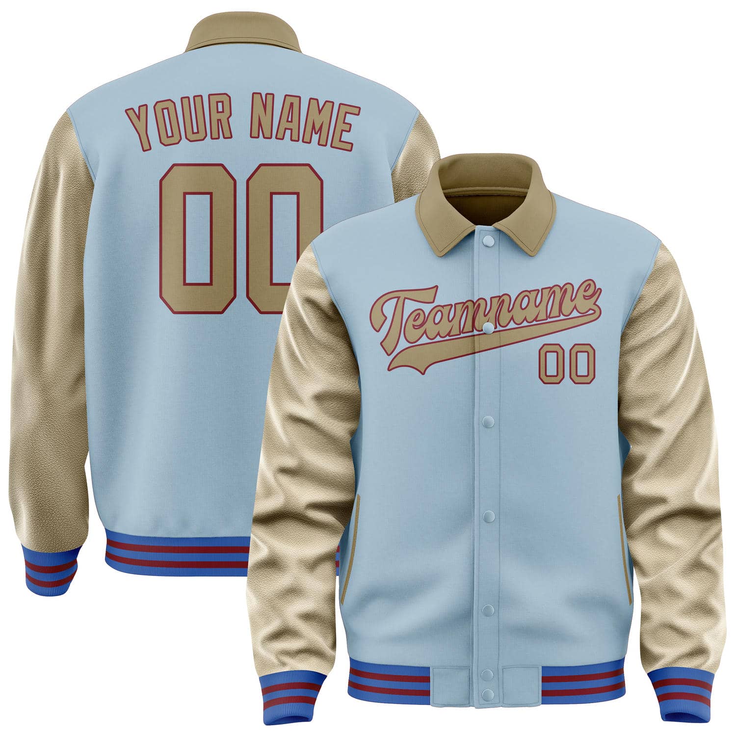 Custom Light Blue Light Khaki Jacket