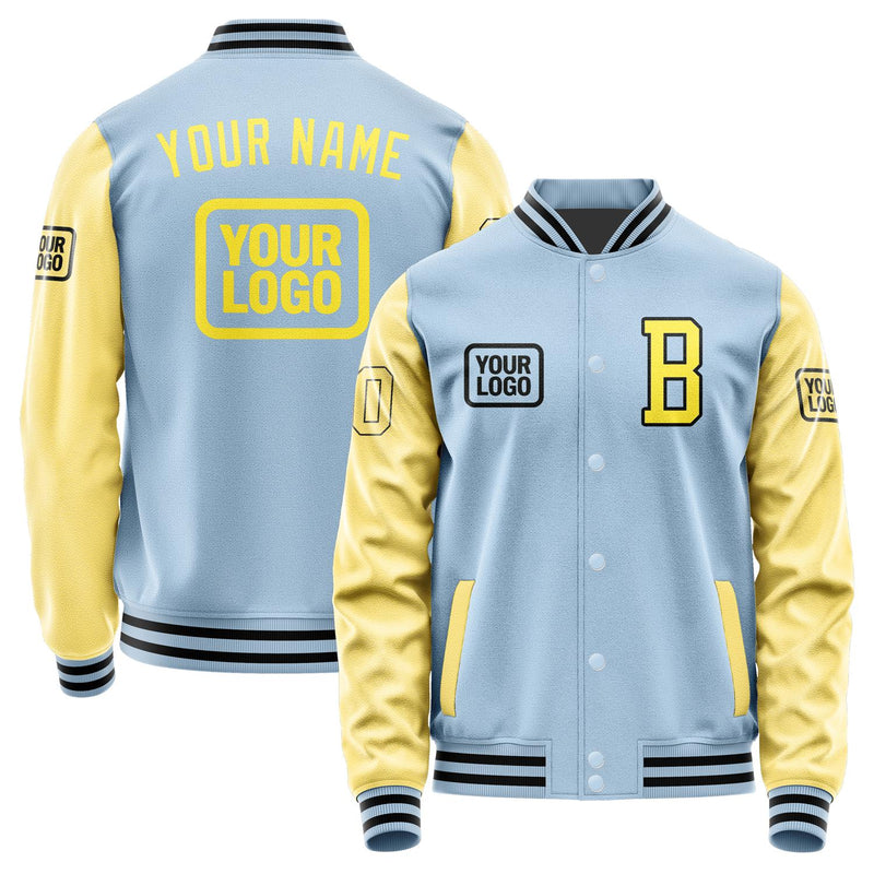 Custom Light Blue Light Yellow Jacket JA080826081717262617