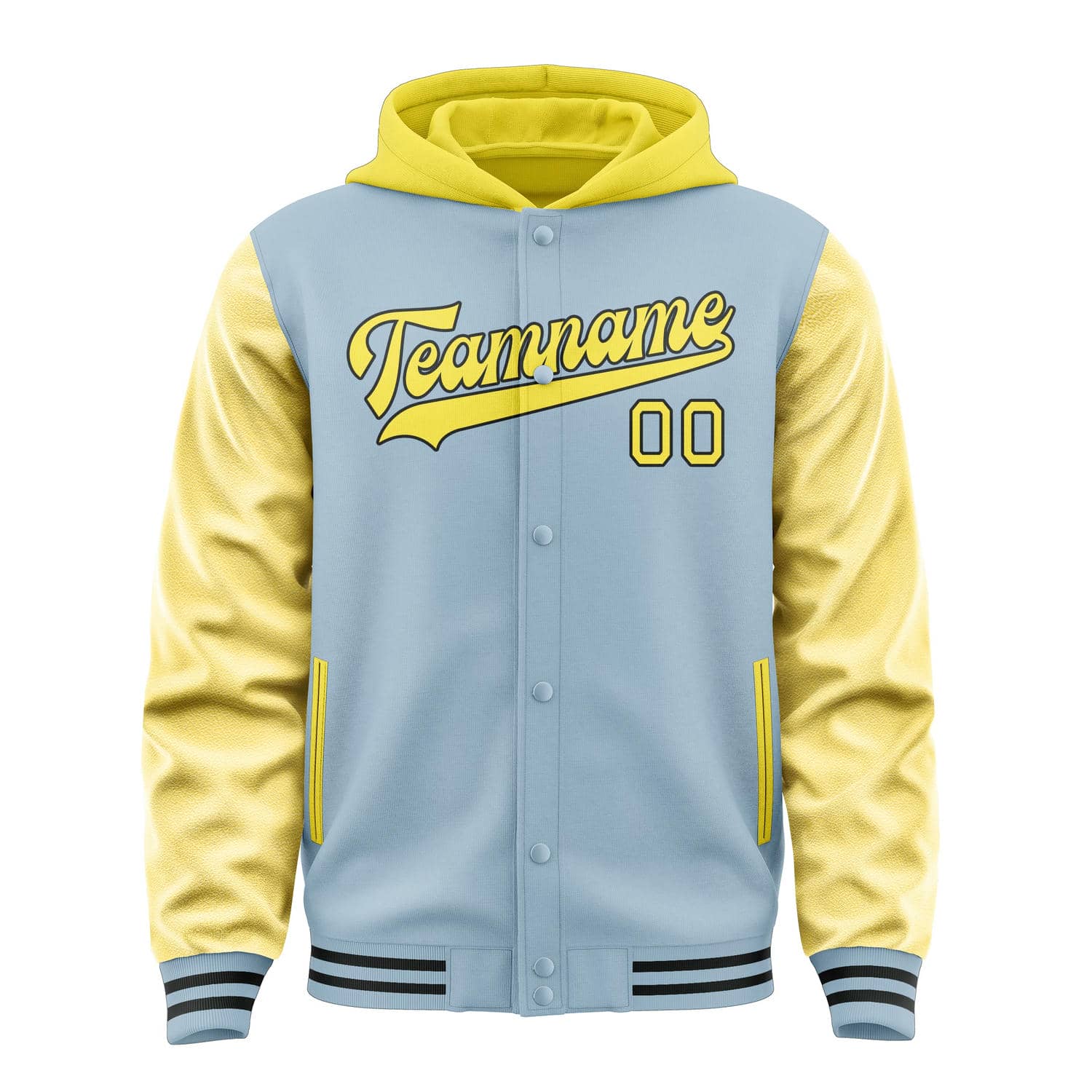 Custom Light Blue Light Yellow Jacket