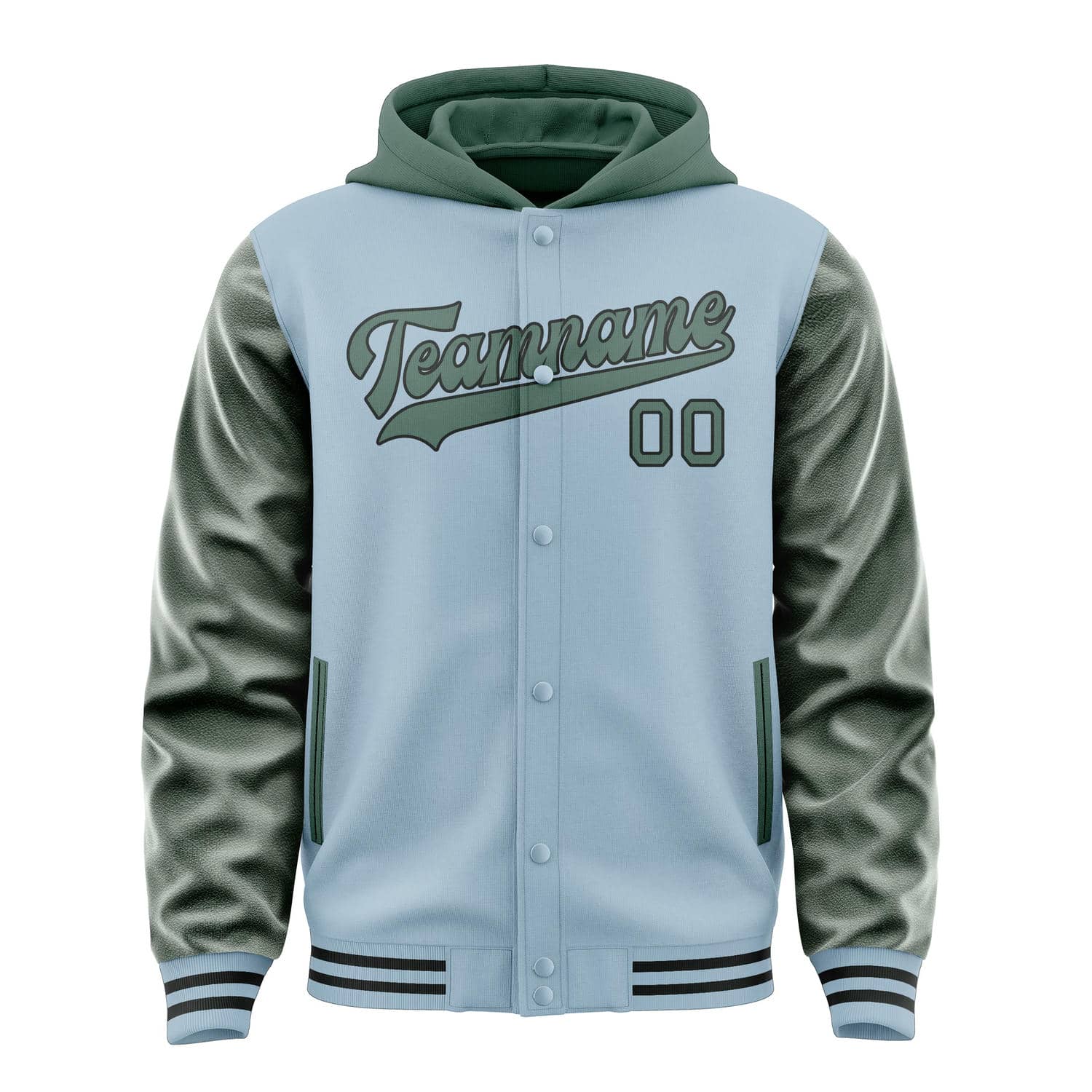 Custom Light Blue Blue Green Jacket