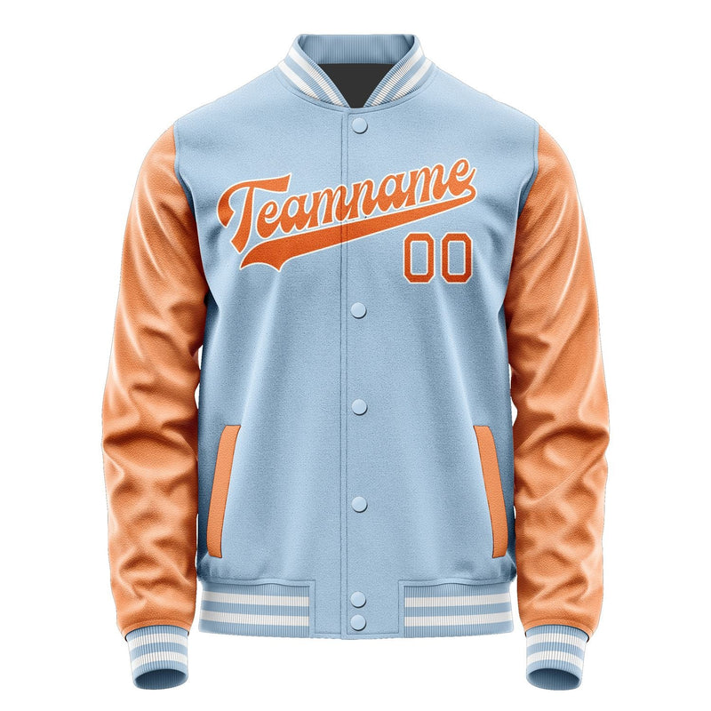 Custom Light Blue Orange Jacket JA0808280818B31828