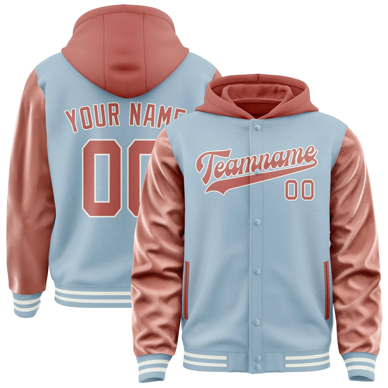 Custom Light Blue Copper Rose Jacket