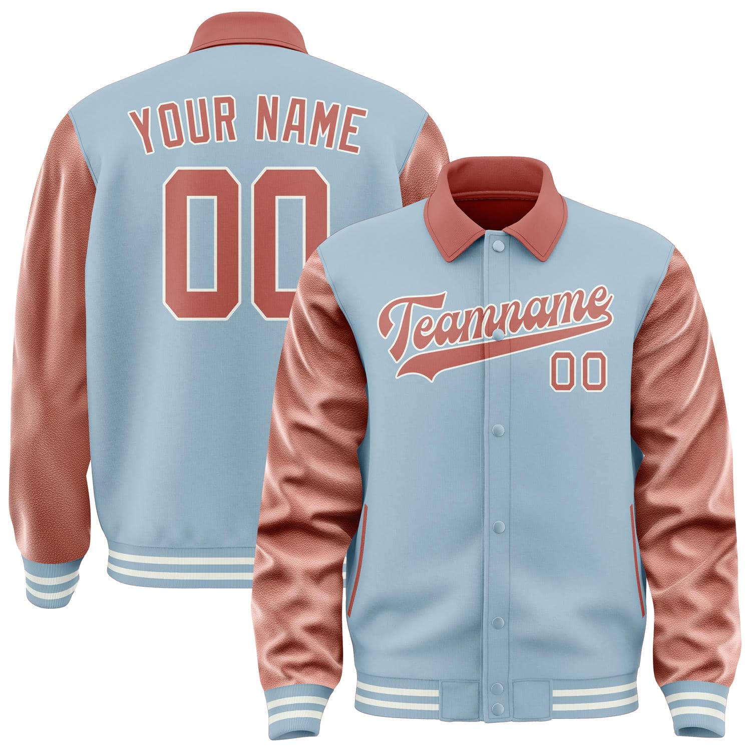 Custom Light Blue Copper Rose Jacket